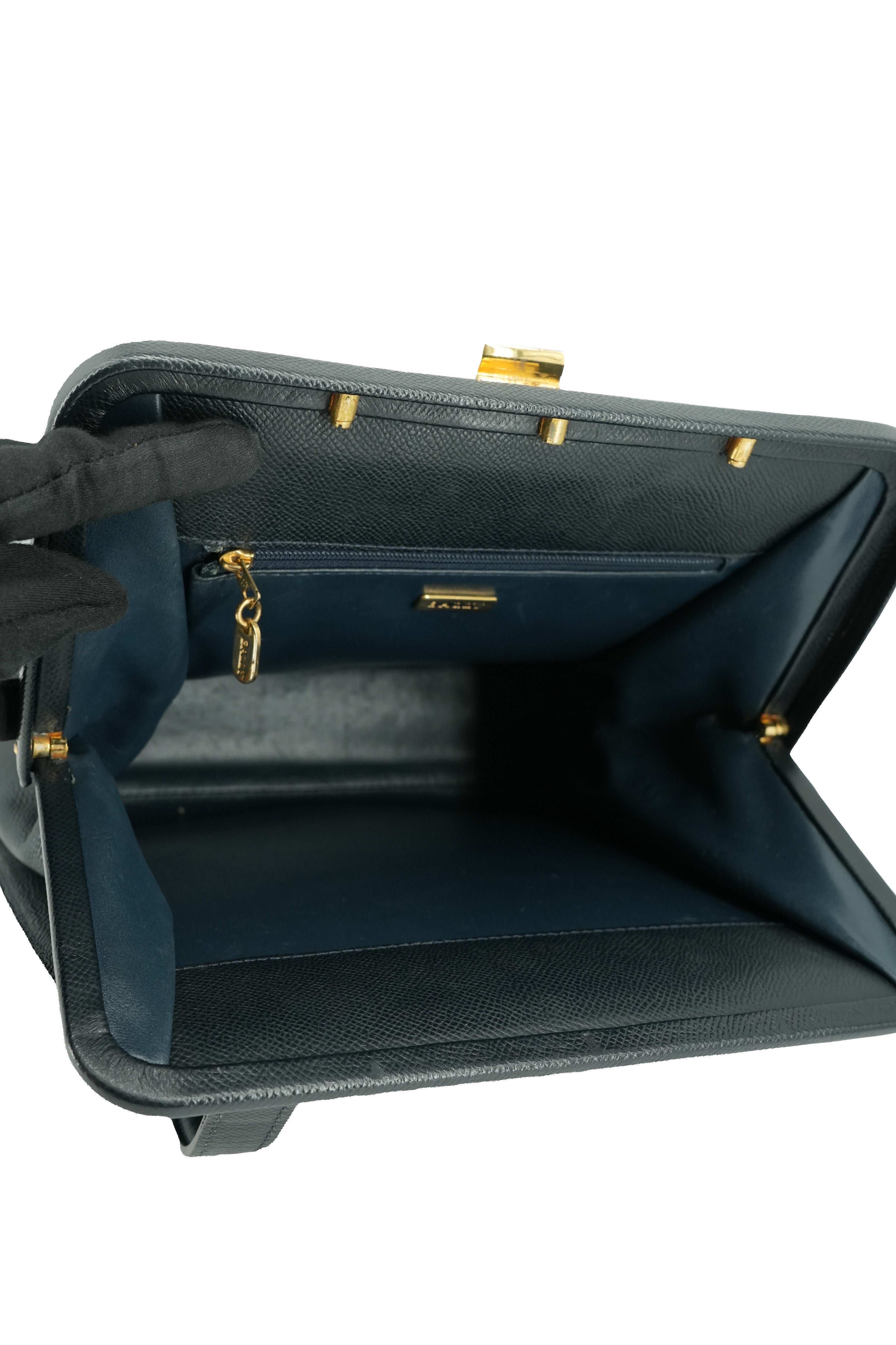 Bally navy vintage leather shoulder bag 3227/97