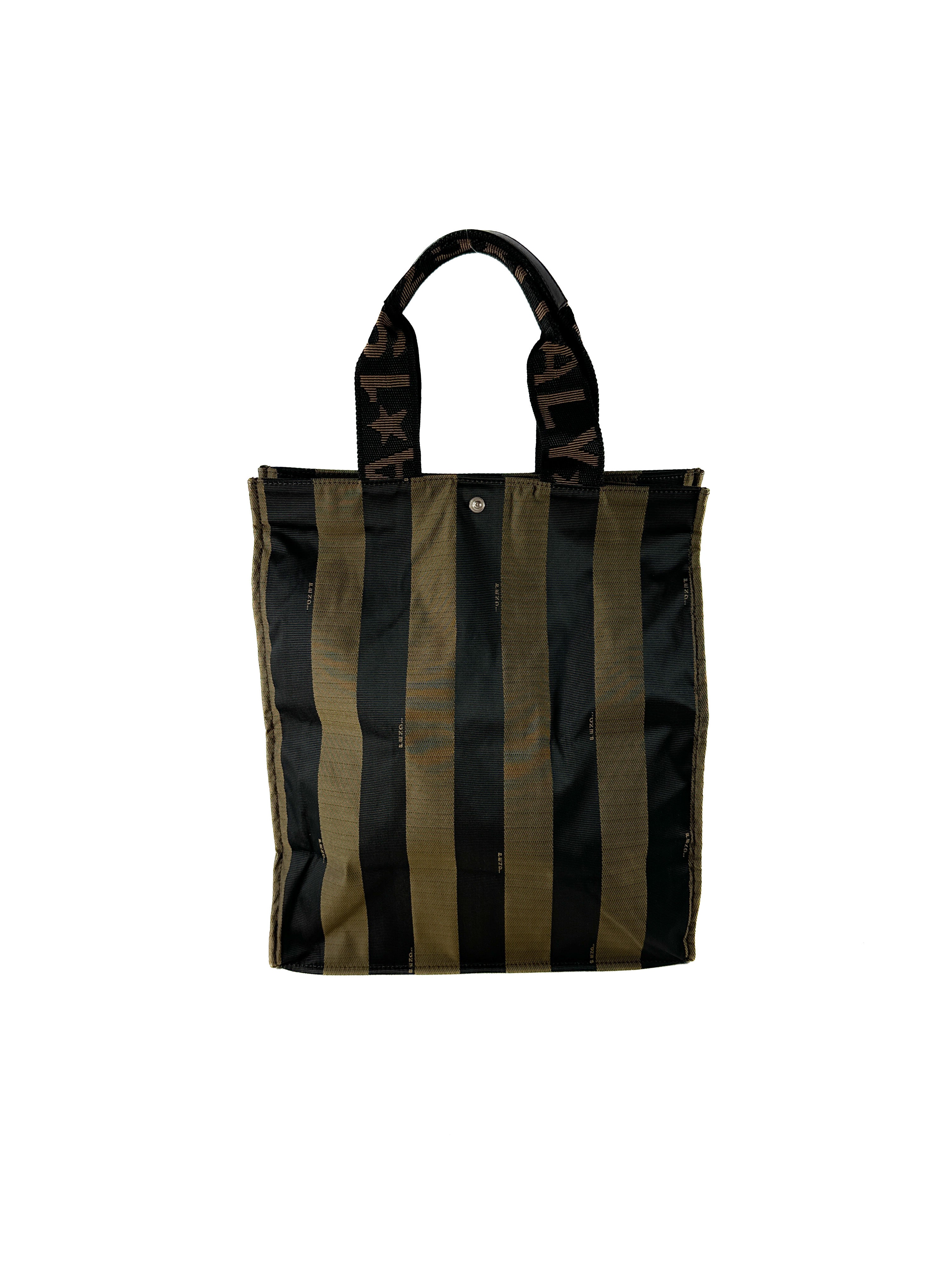 Fendi striped Pequin nylon tote 2305.26518.098