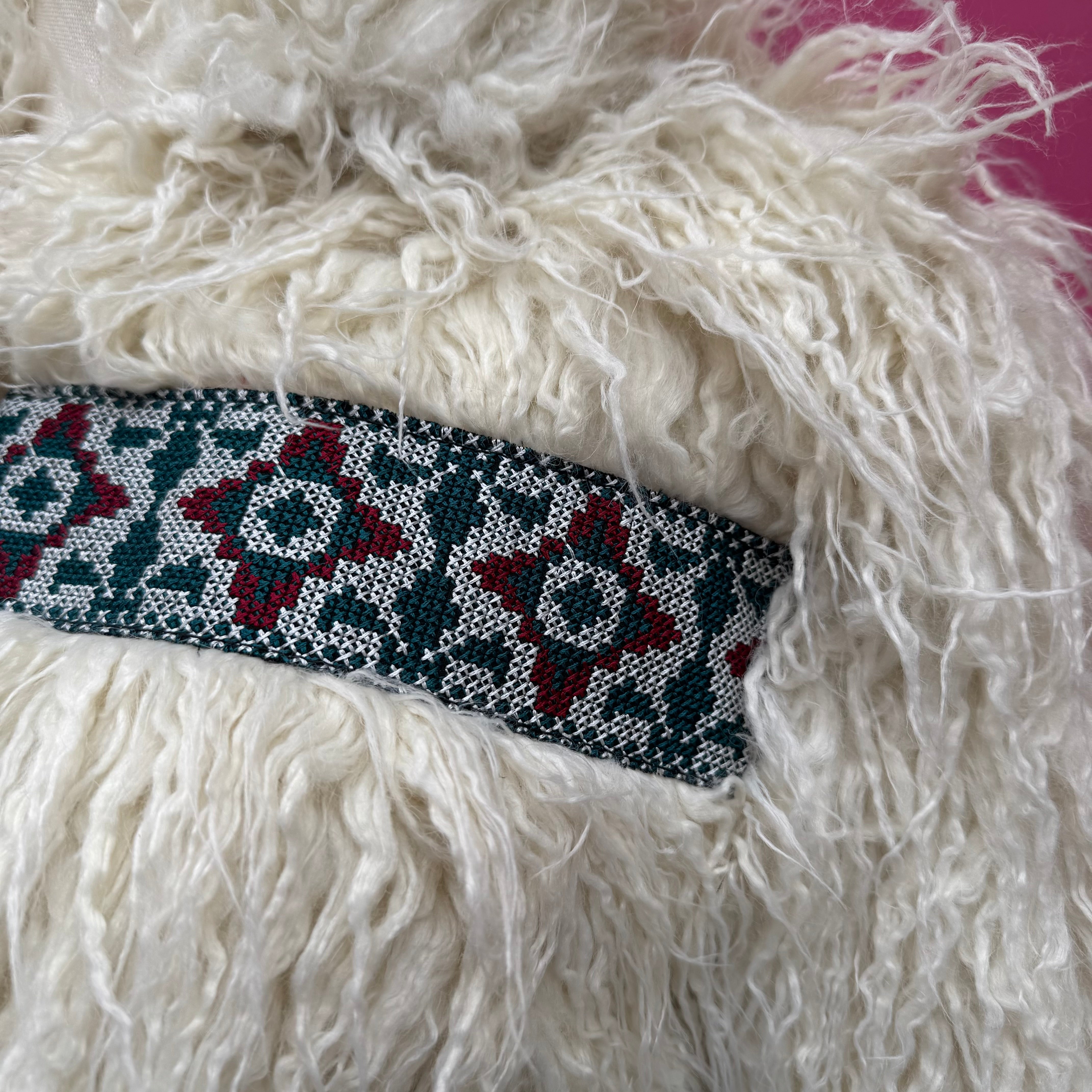 Urban Outfitters cream faux fur jacket size S