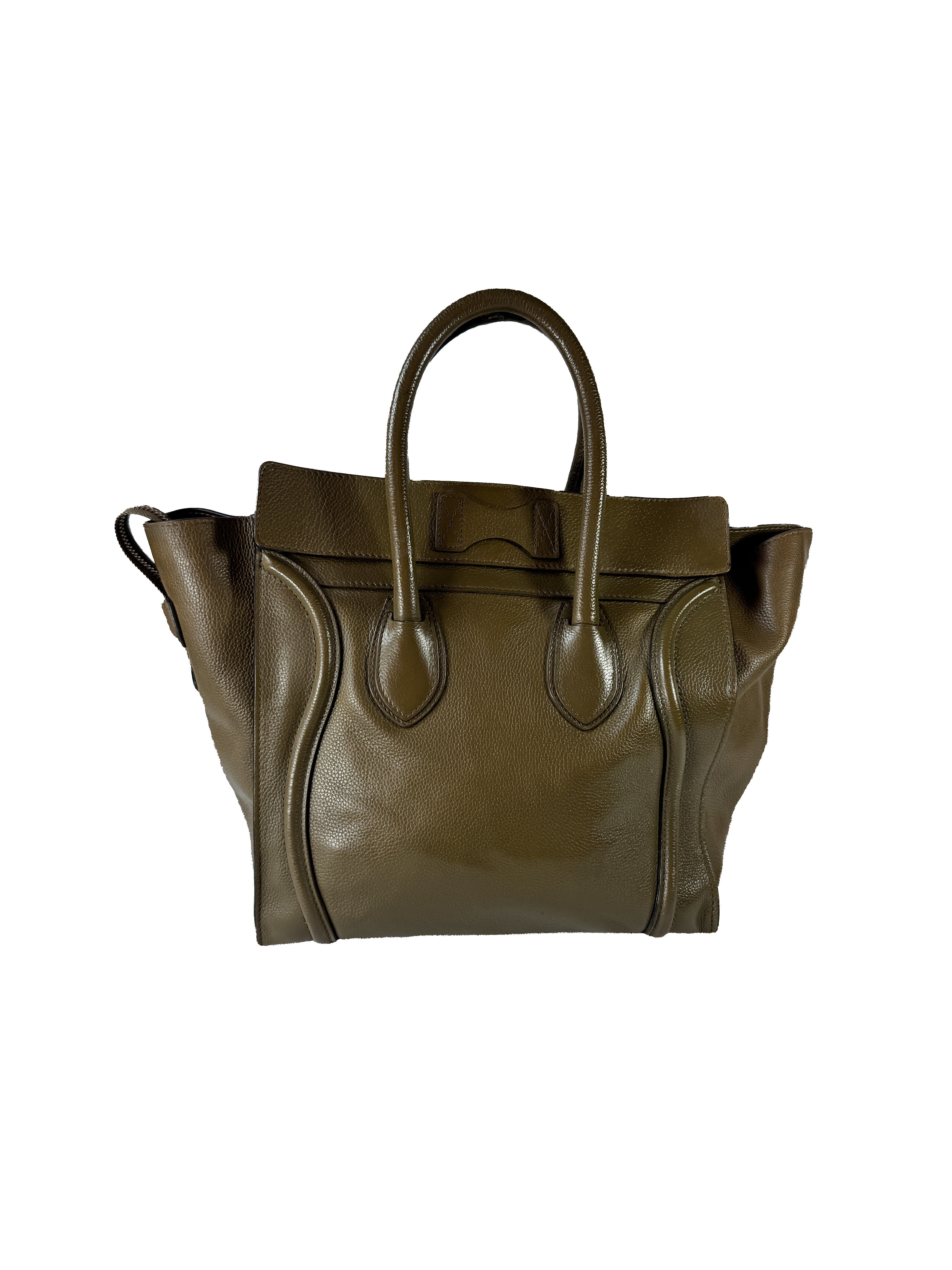 Celine olive leather mini luggage tote S-PA-1121