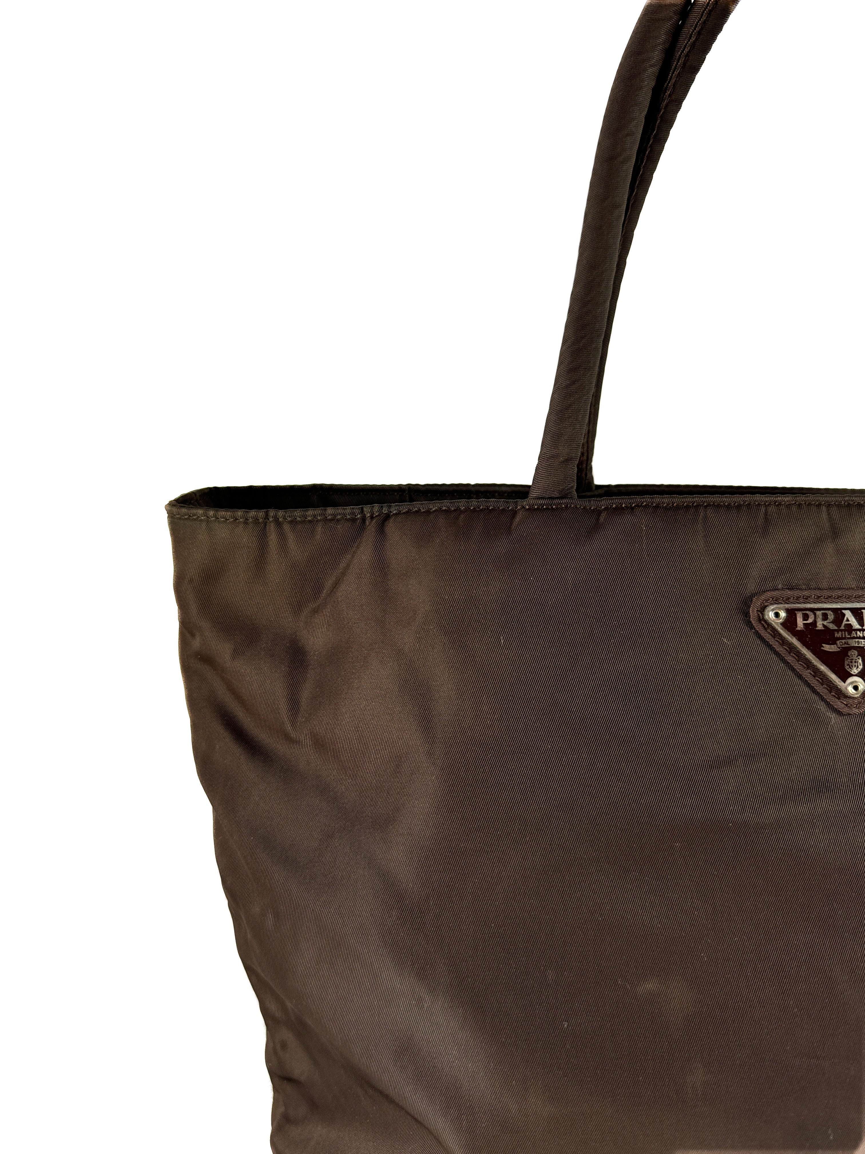Prada brown nylon tote **as is**