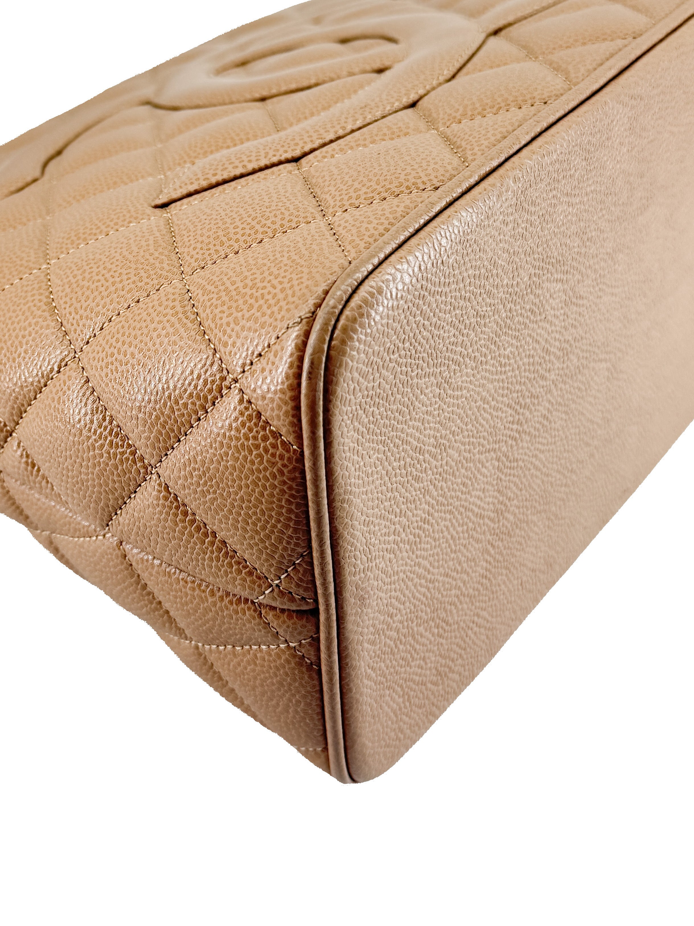Chanel beige quilted caviar Medallion tote 7891915