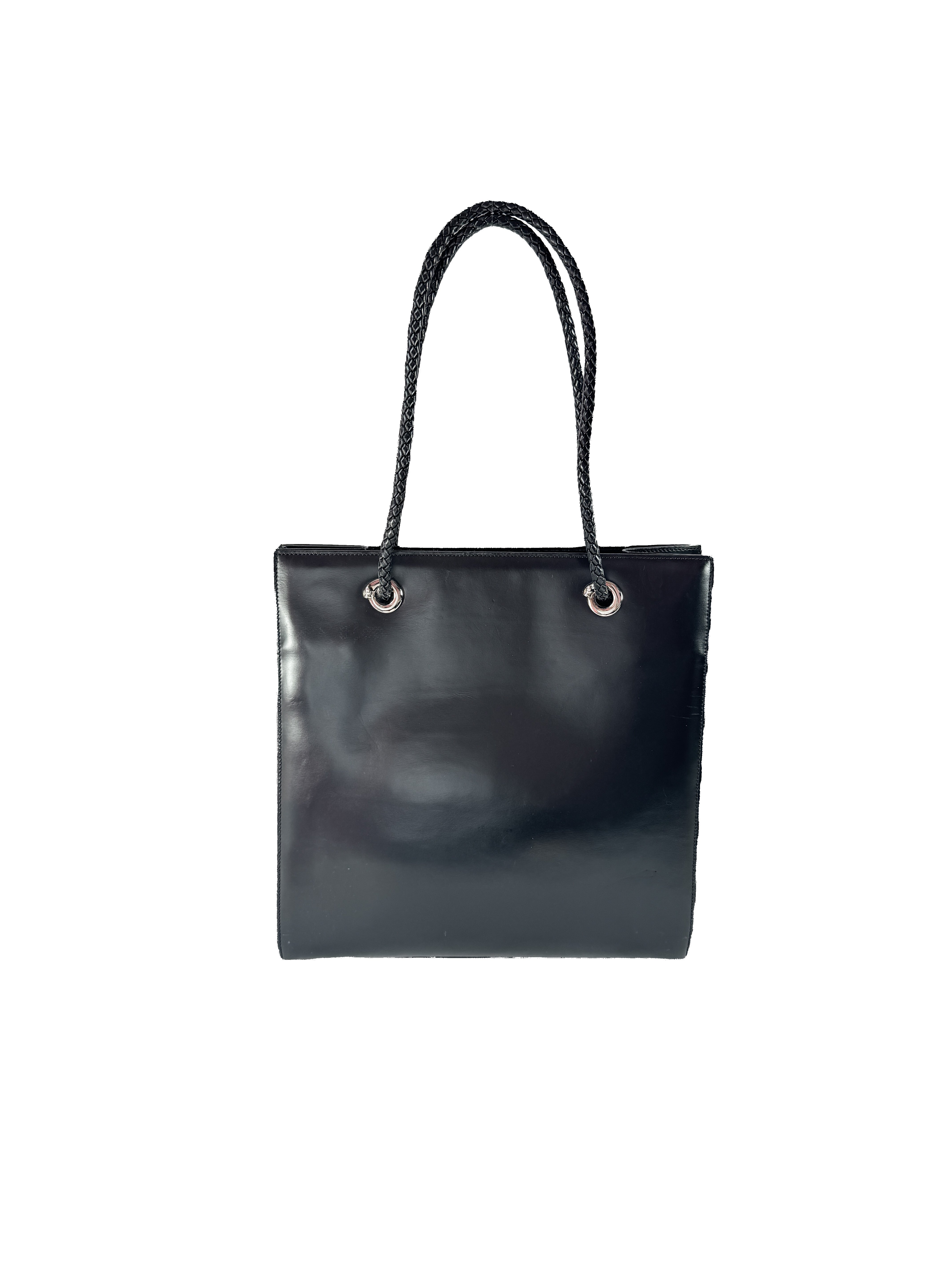 Cartier black leather Panthere tote EBCK