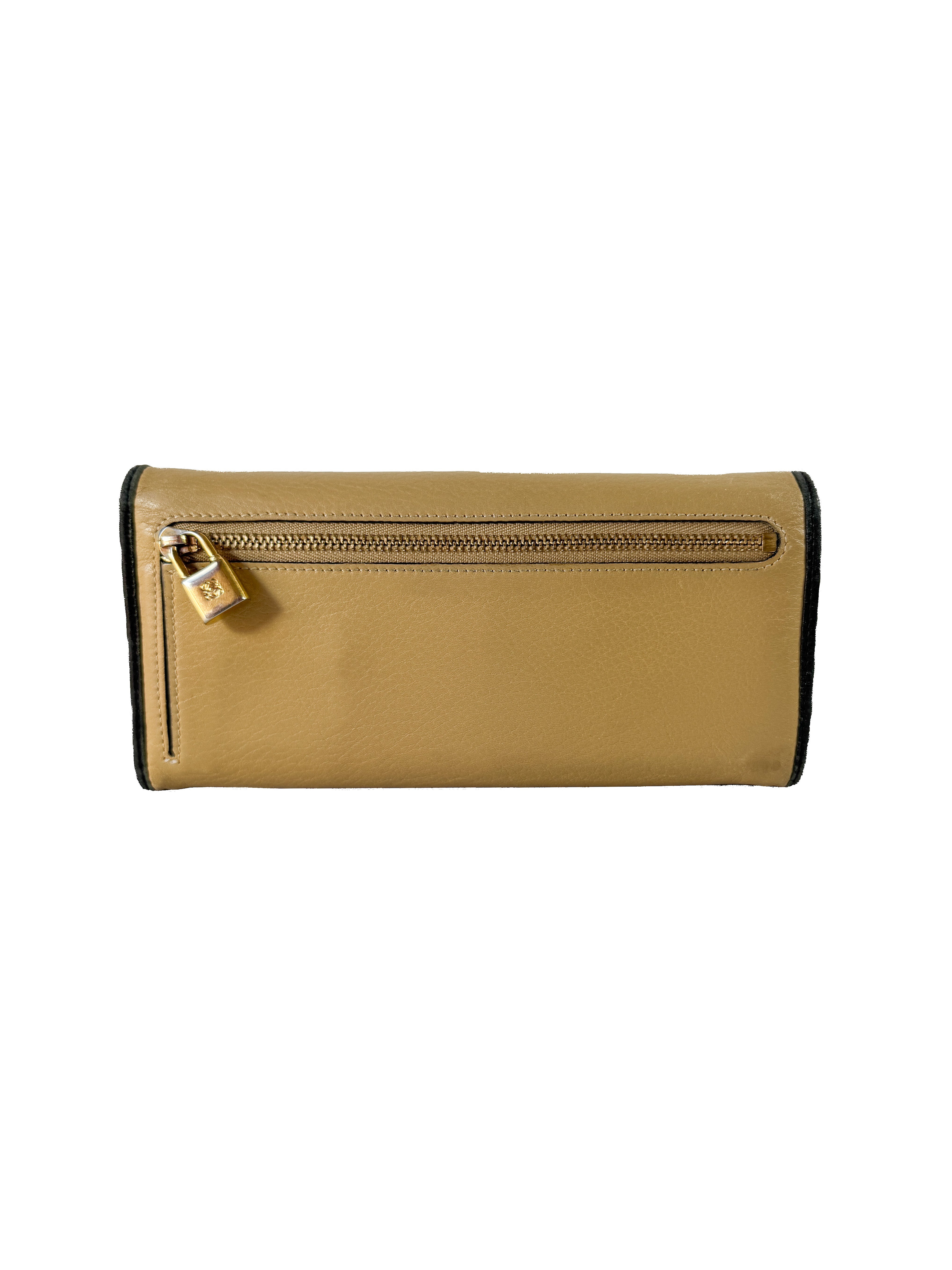 Loewe beige/black leather long wallet