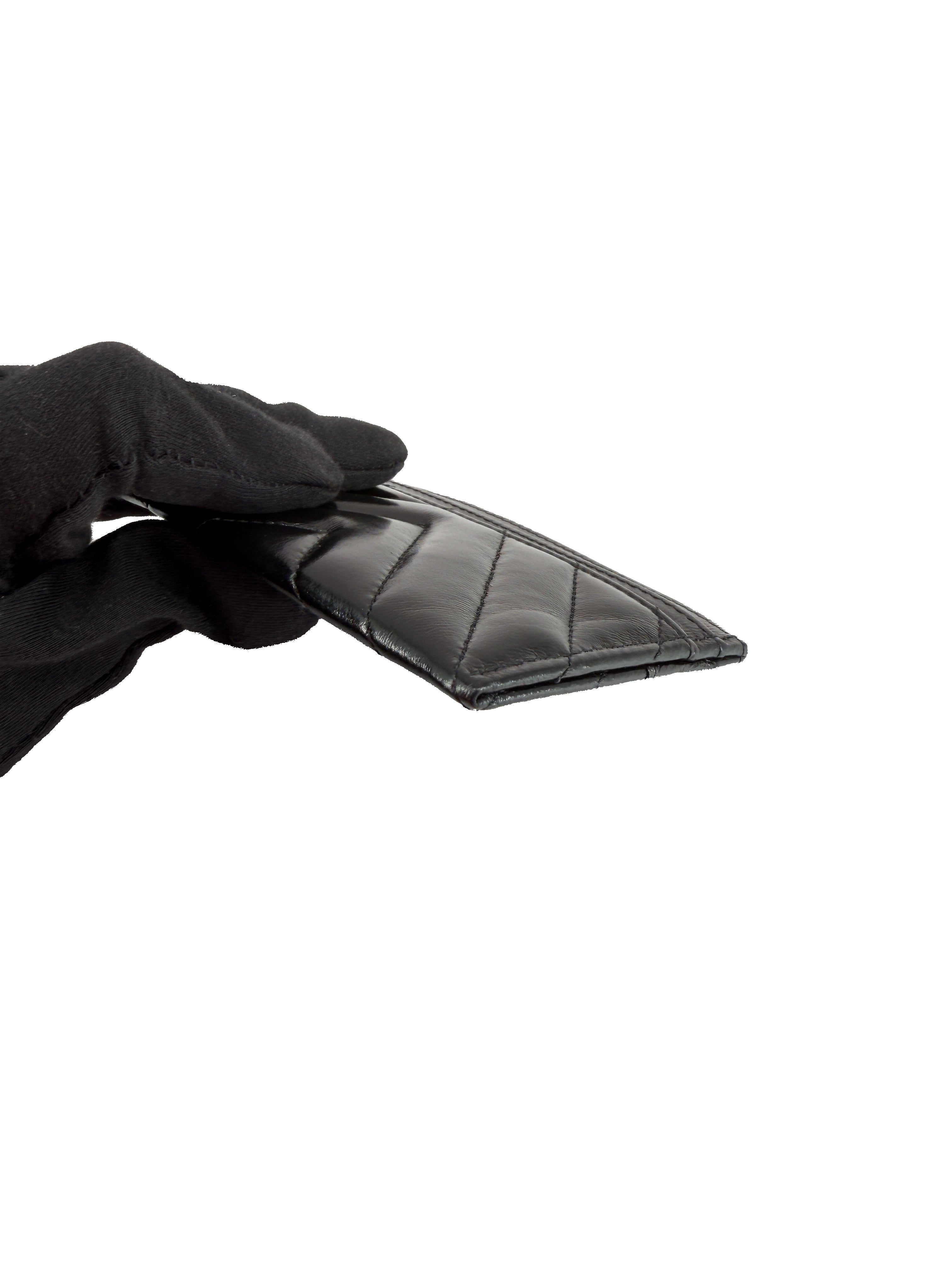 Chanel glazed leather CC turnlock card case 29405852