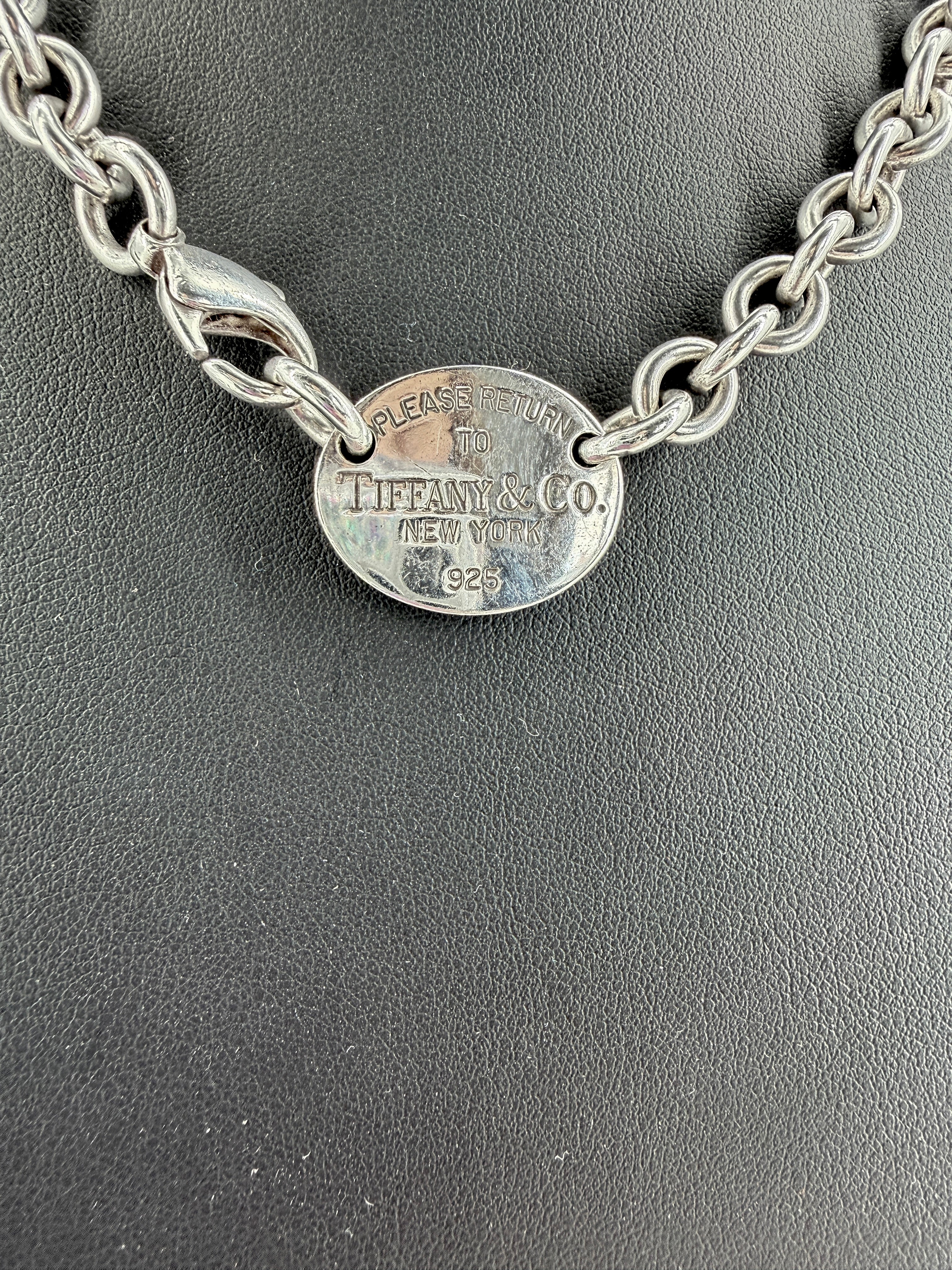Tiffany & Co return to oval tag necklace