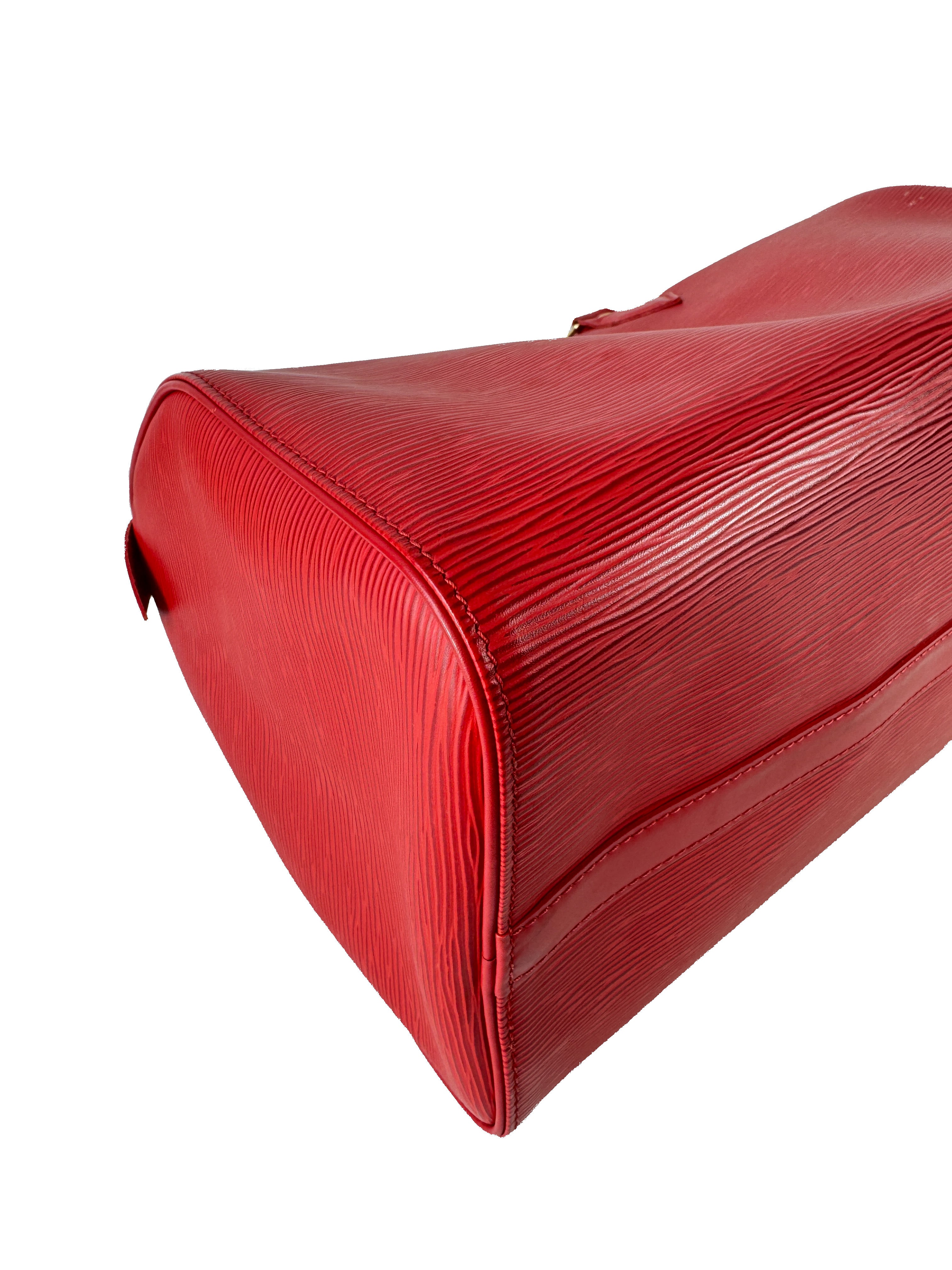 Louis Vuitton red epi leather Speedy 30 SP0024