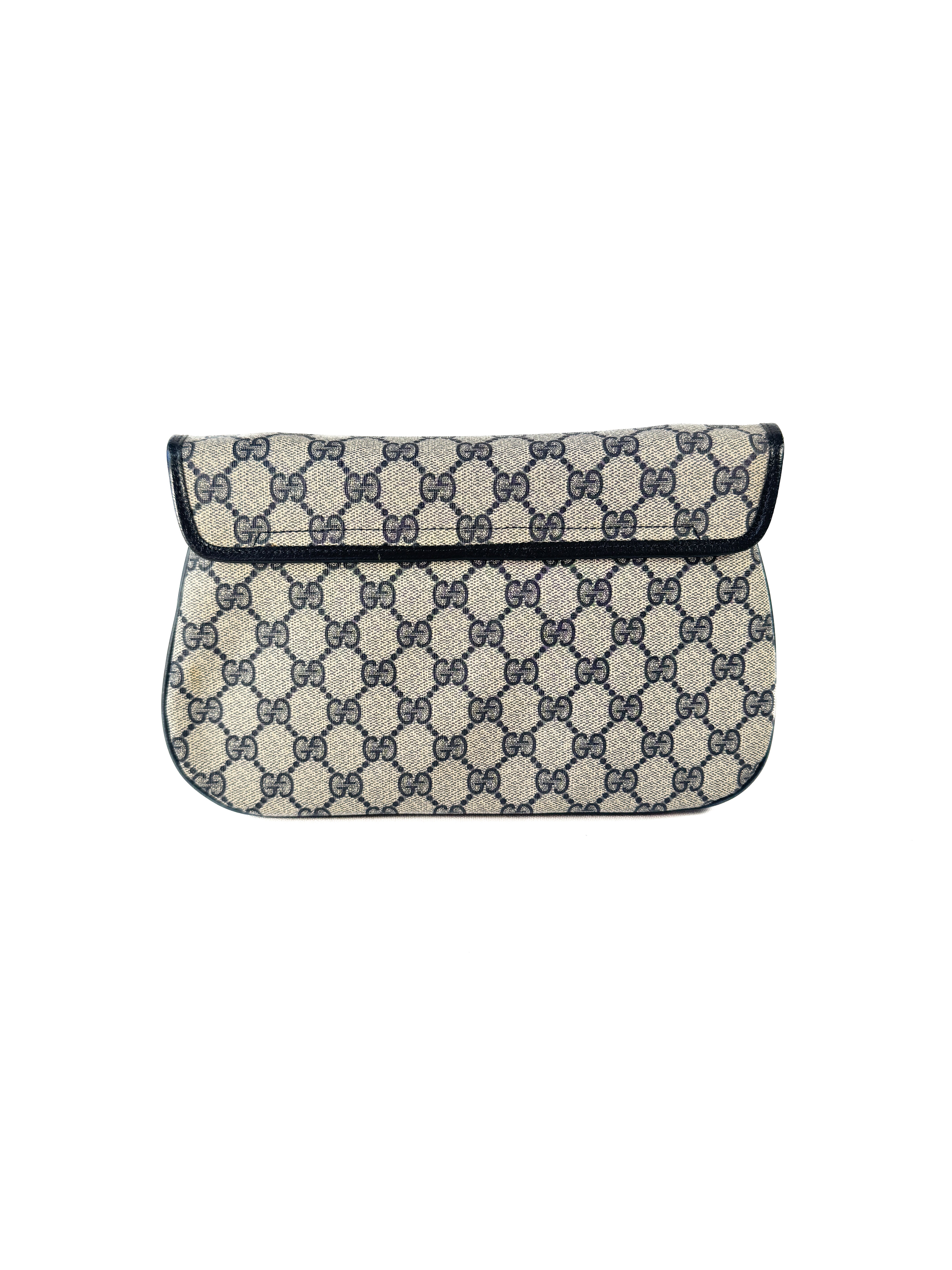 Gucci navy vintage GG shoulder bag 10-02-051