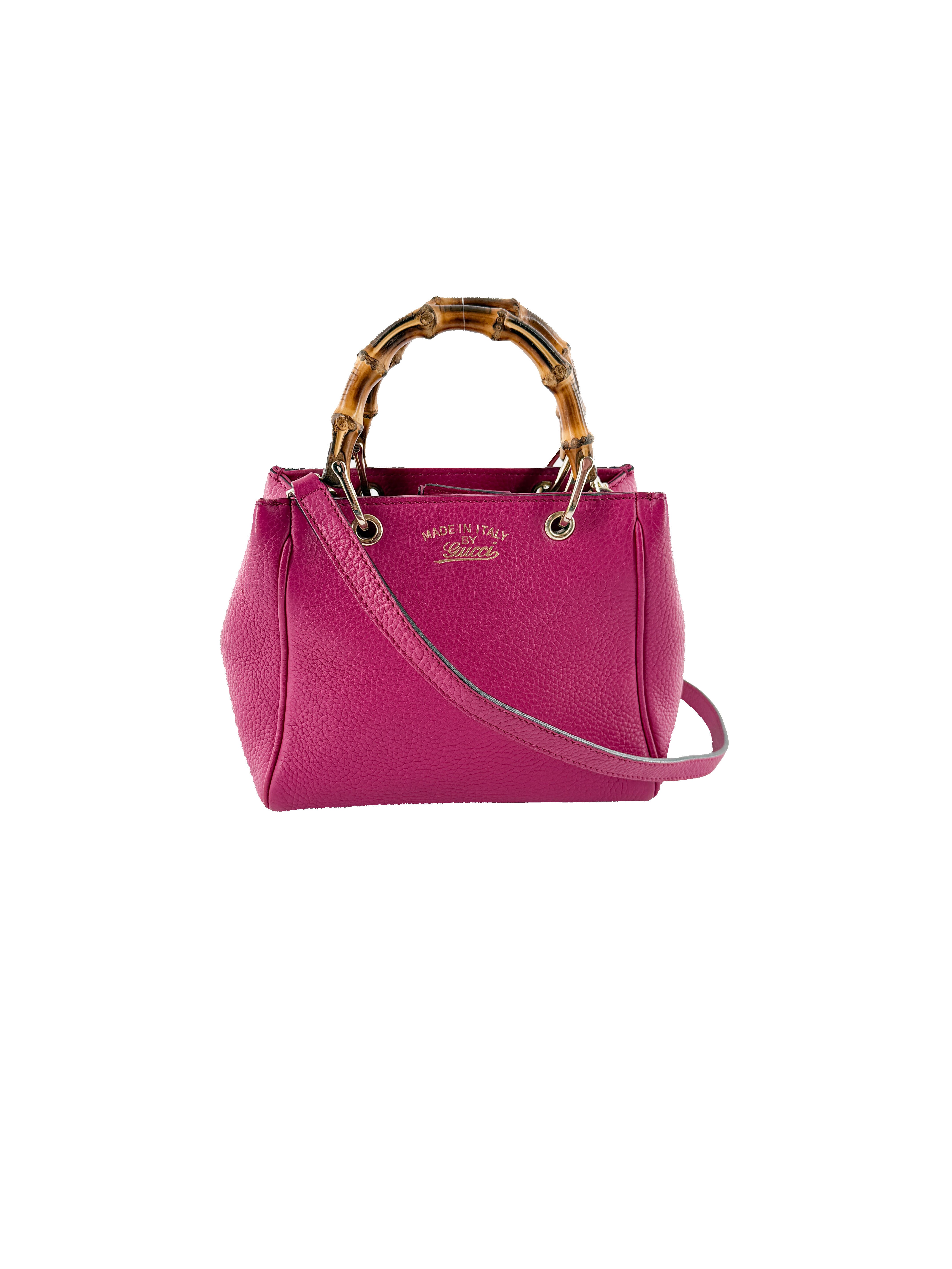 Gucci magenta small Bamboo shopper tote 368823 001998