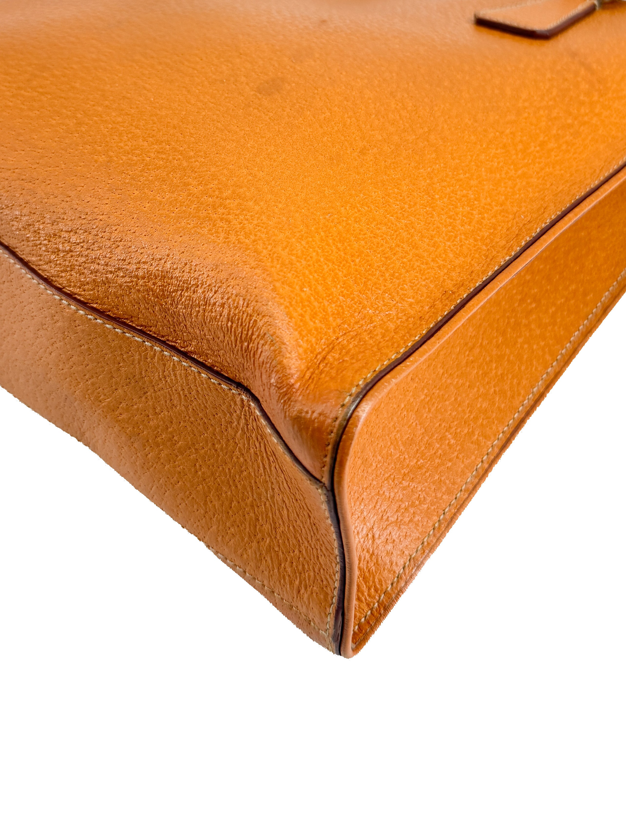 Prada orange leather mini tote