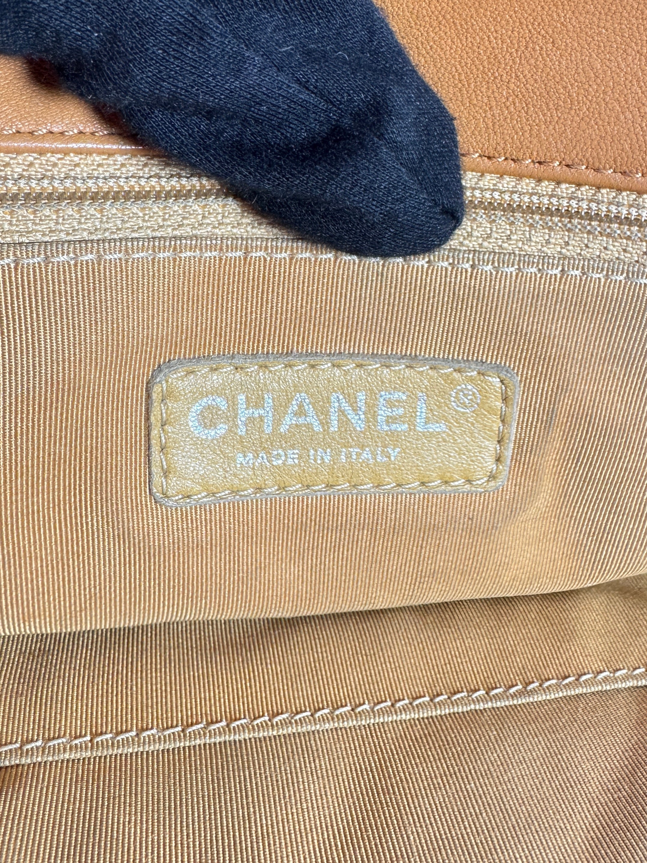 Chanel brown quilted chain around maxi flap shoulder bag 17236173