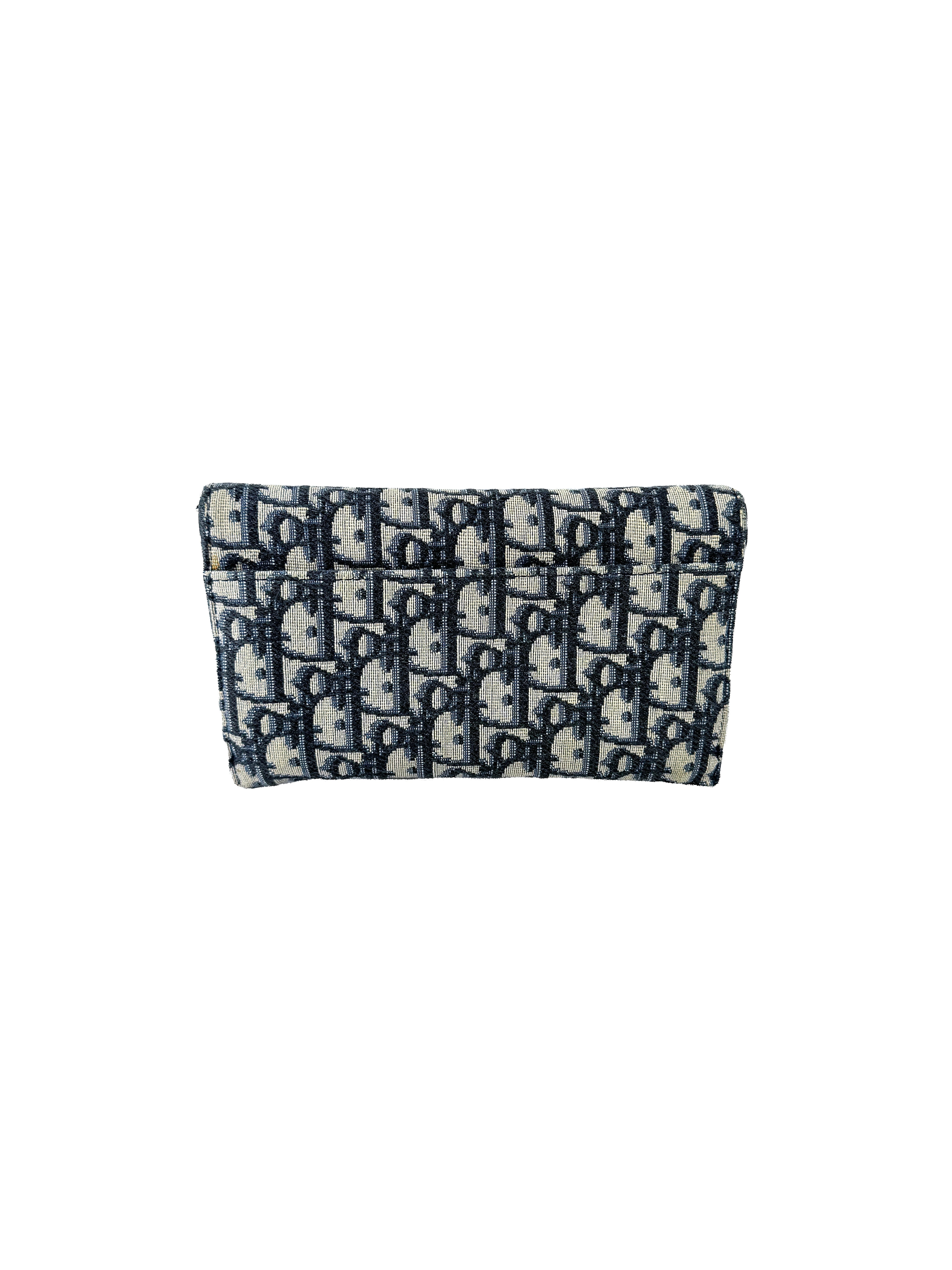 Christian Dior navy Saddle pouch in Oblique jacquard 41-MA-0221