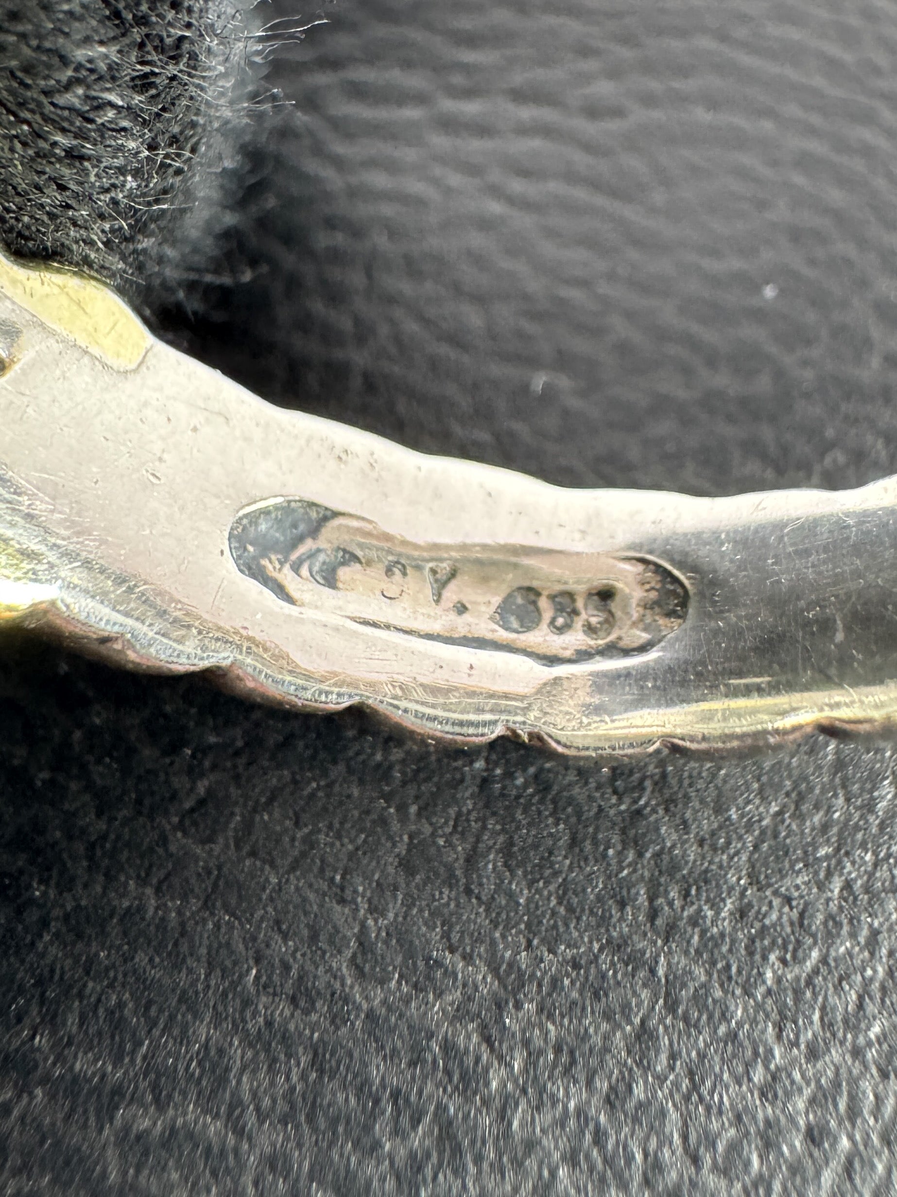 David Yurman sterling silver, 14K gold, blue topaz Noblesse ring