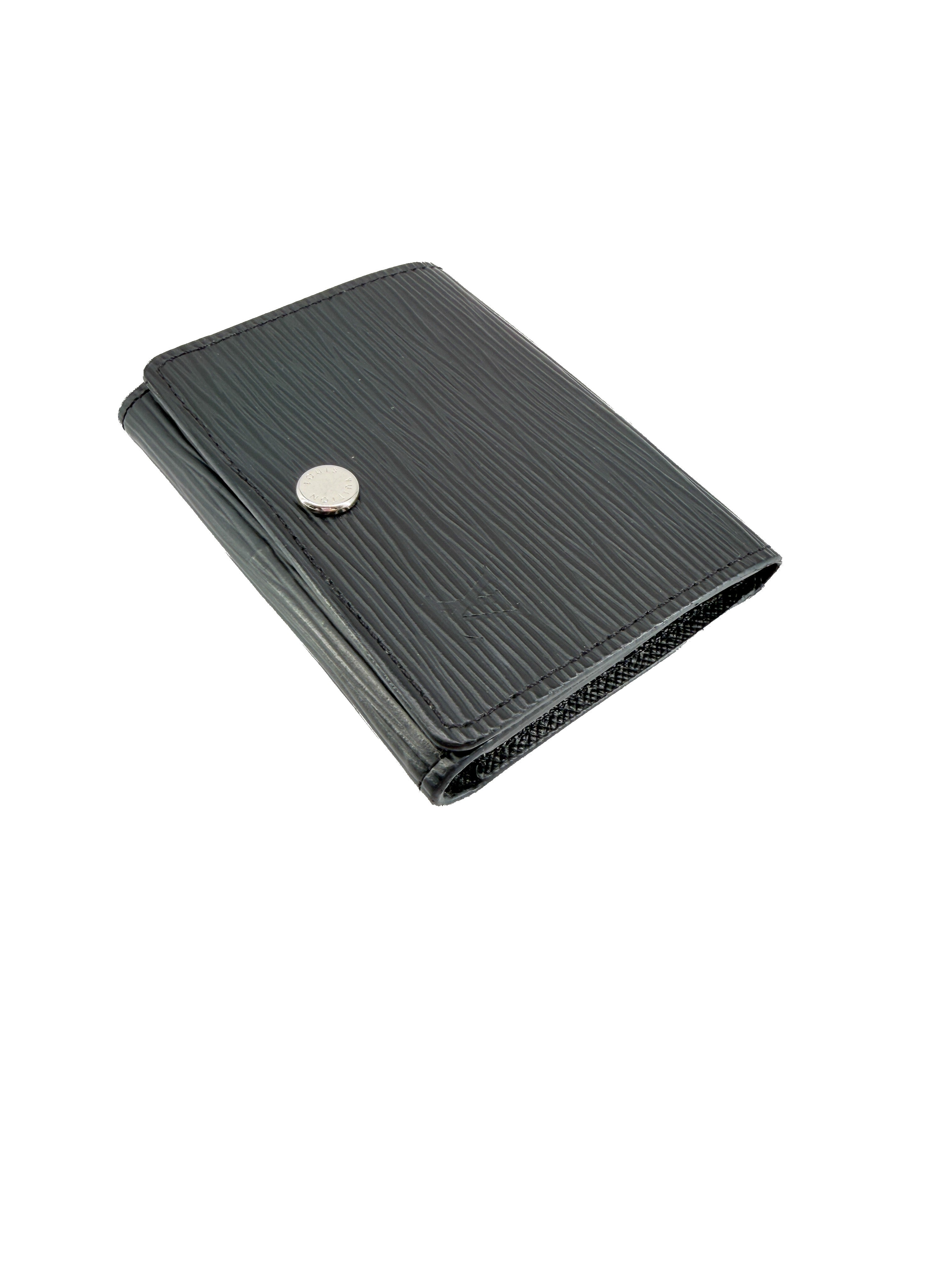 Louis Vuitton black epi leather card case CA2178