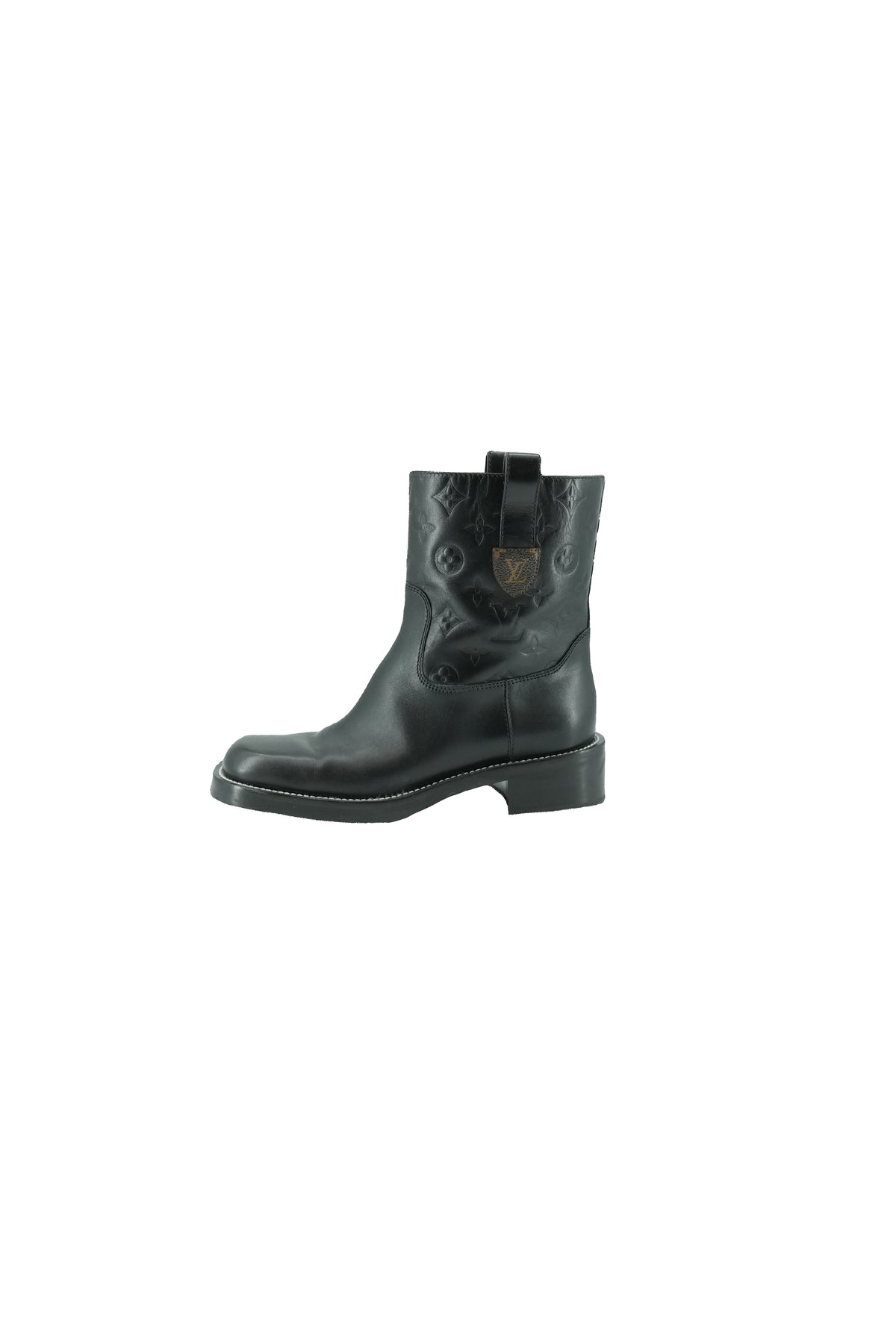 Louis Vuitton black leather monogram Downtown ankle boots size 39