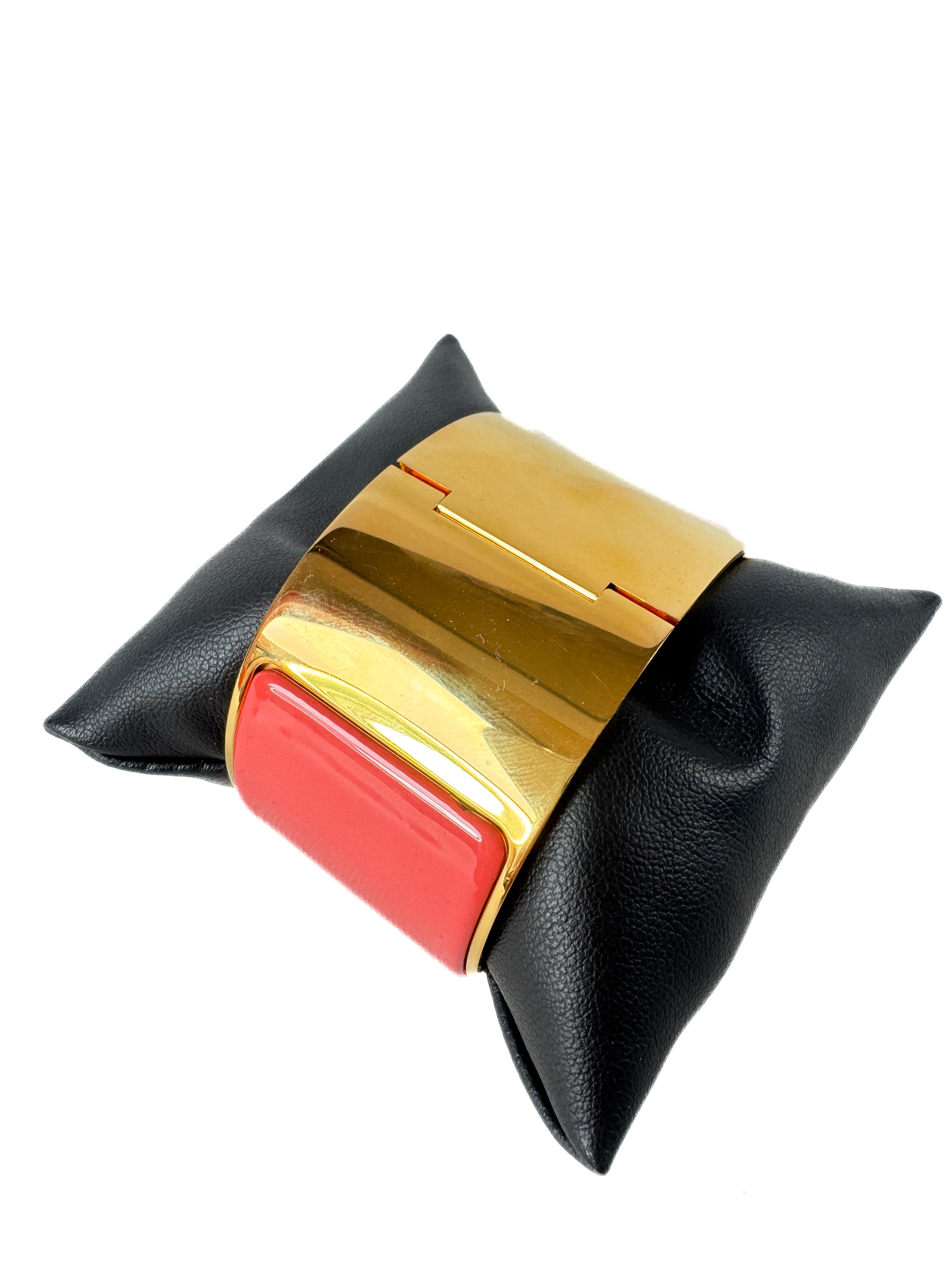 Hermès Clic H XL PM Bracelet rouge corail