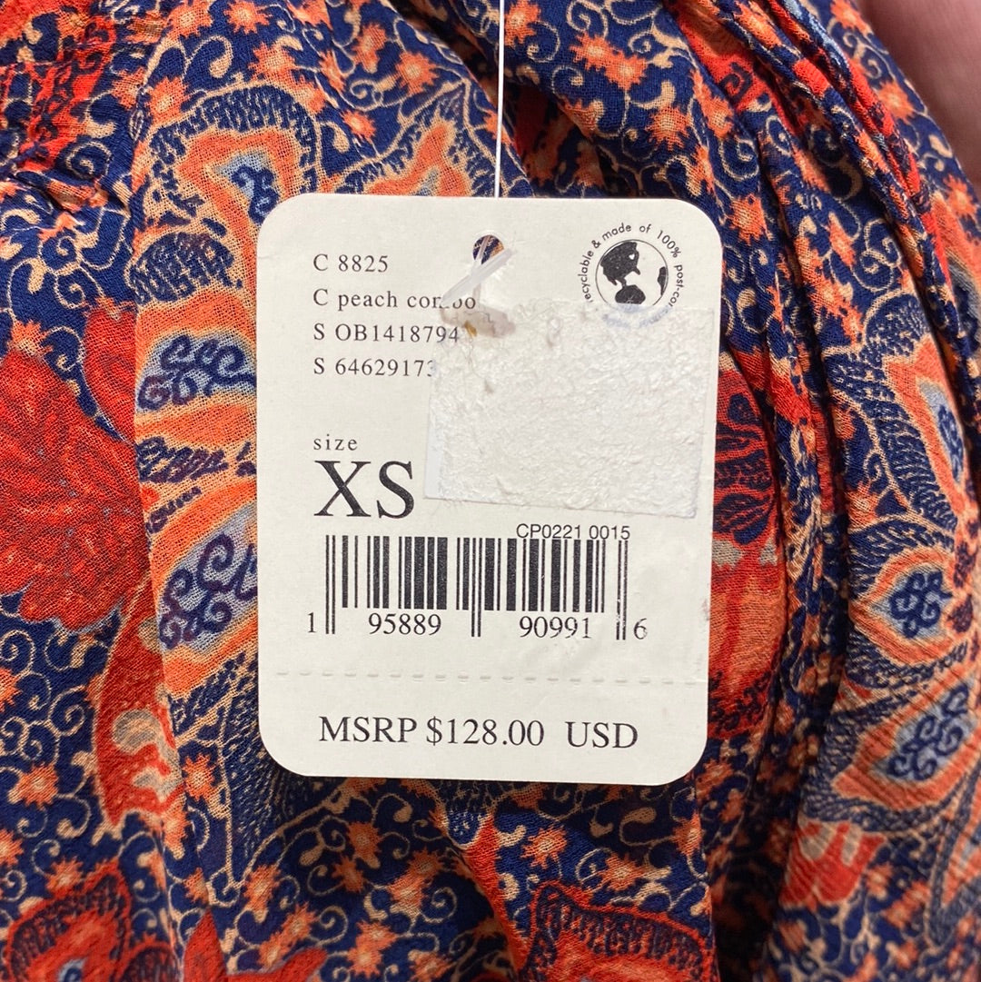 Free People blue red floral dress New With Tags
