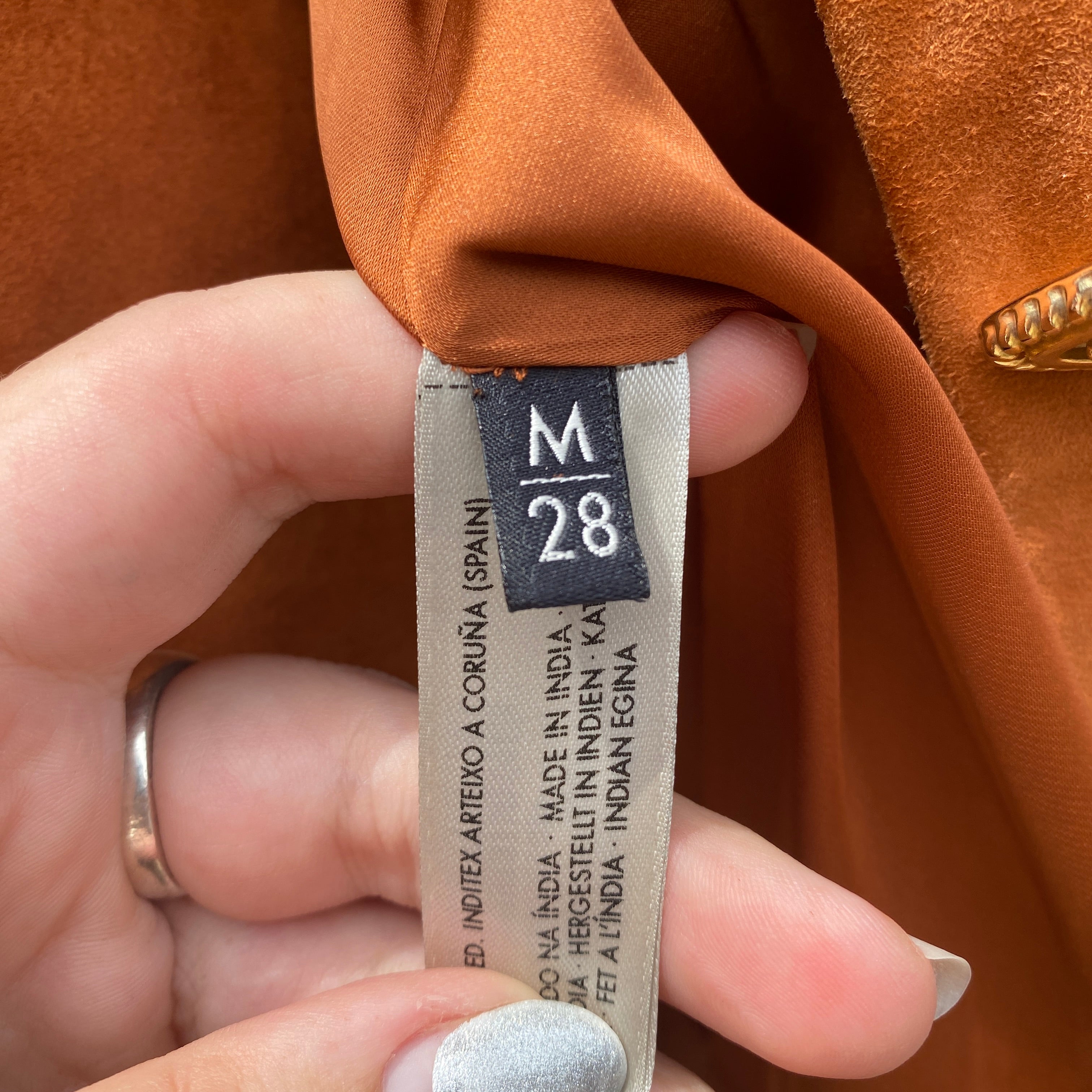 Uterque orange suede skirt suit size M/6