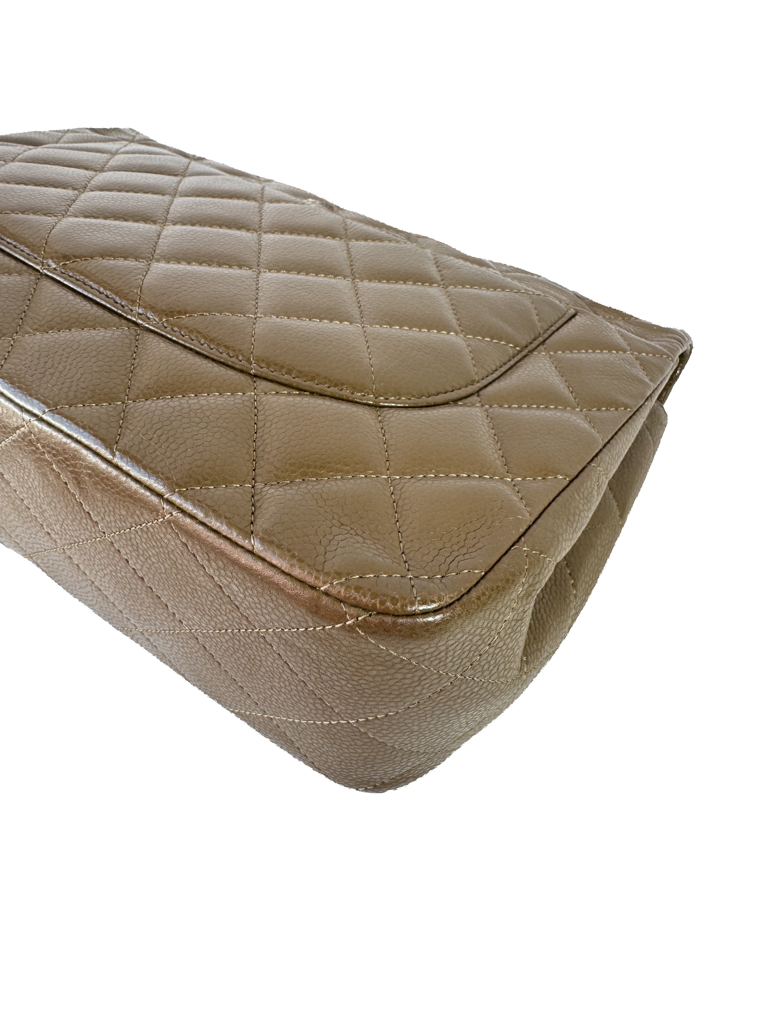 Chanel brown Caviar leather jumbo double flap 15146479