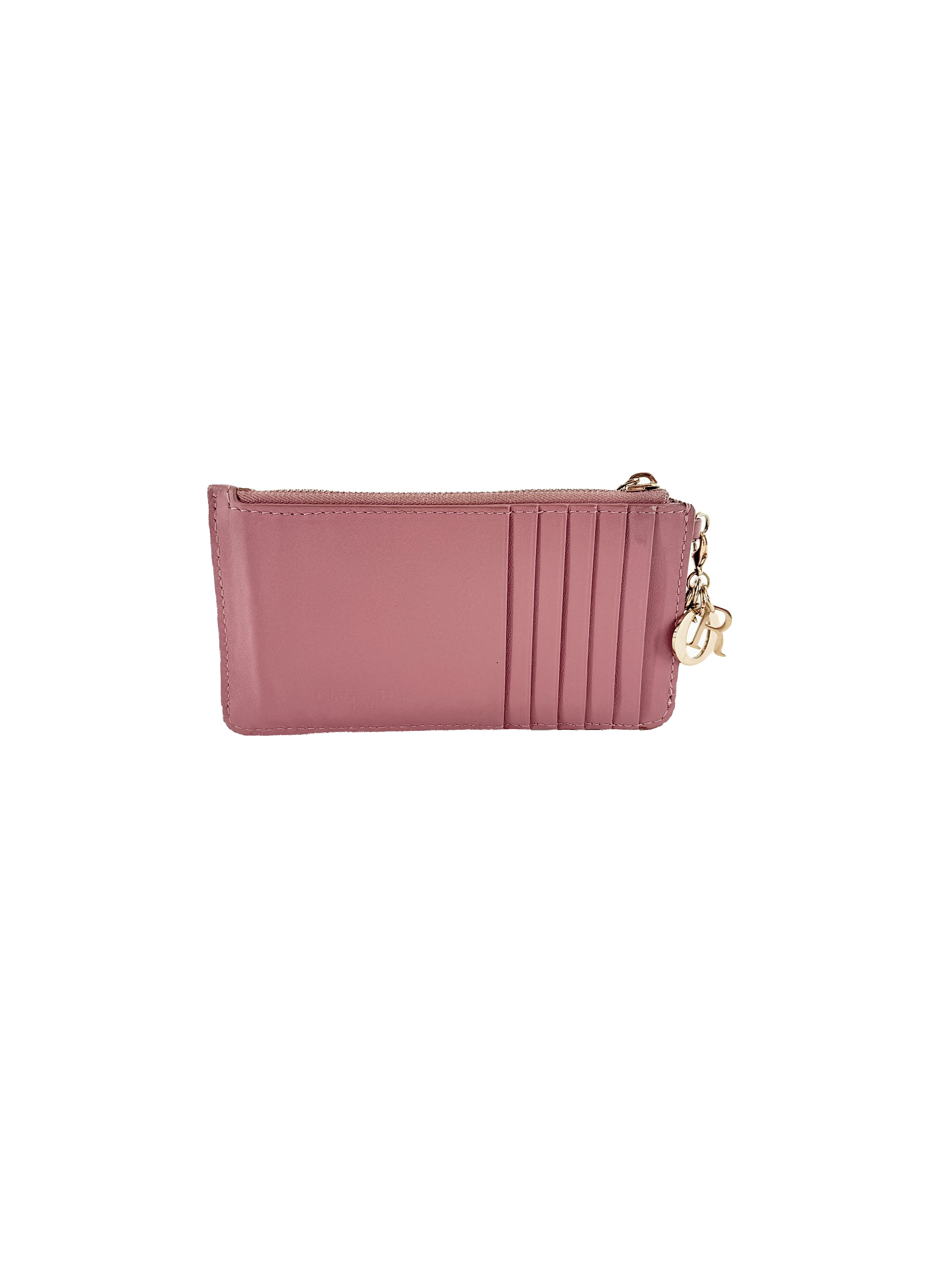 Dior cannage mauve leather card holder 33-MA-0232