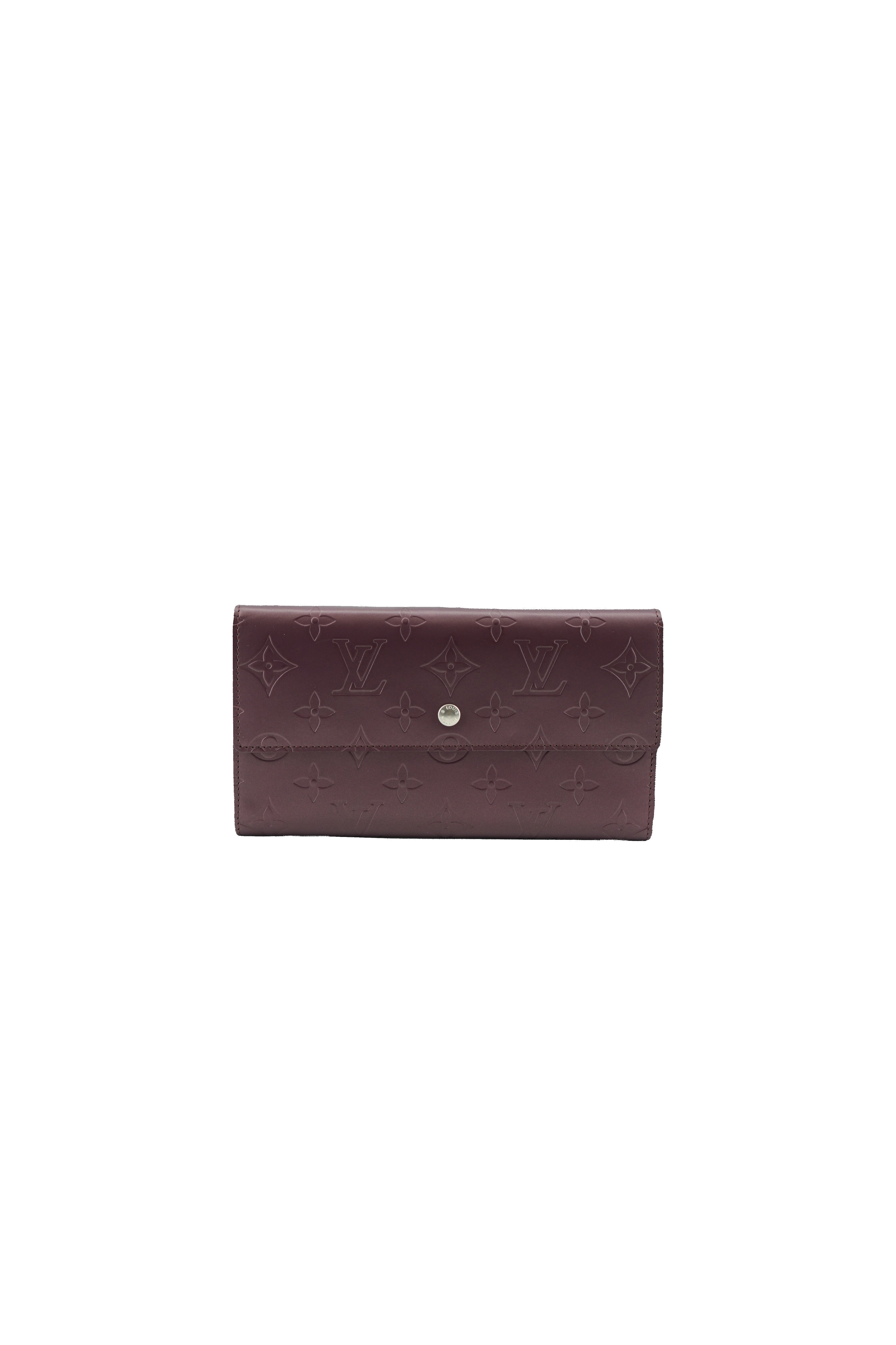 Louis Vuitton burgundy matte vernis Sarah wallet TH0072