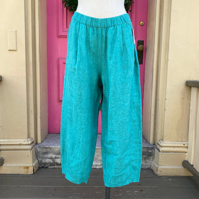 Eileen Fisher teal linen pants size medium new with tags