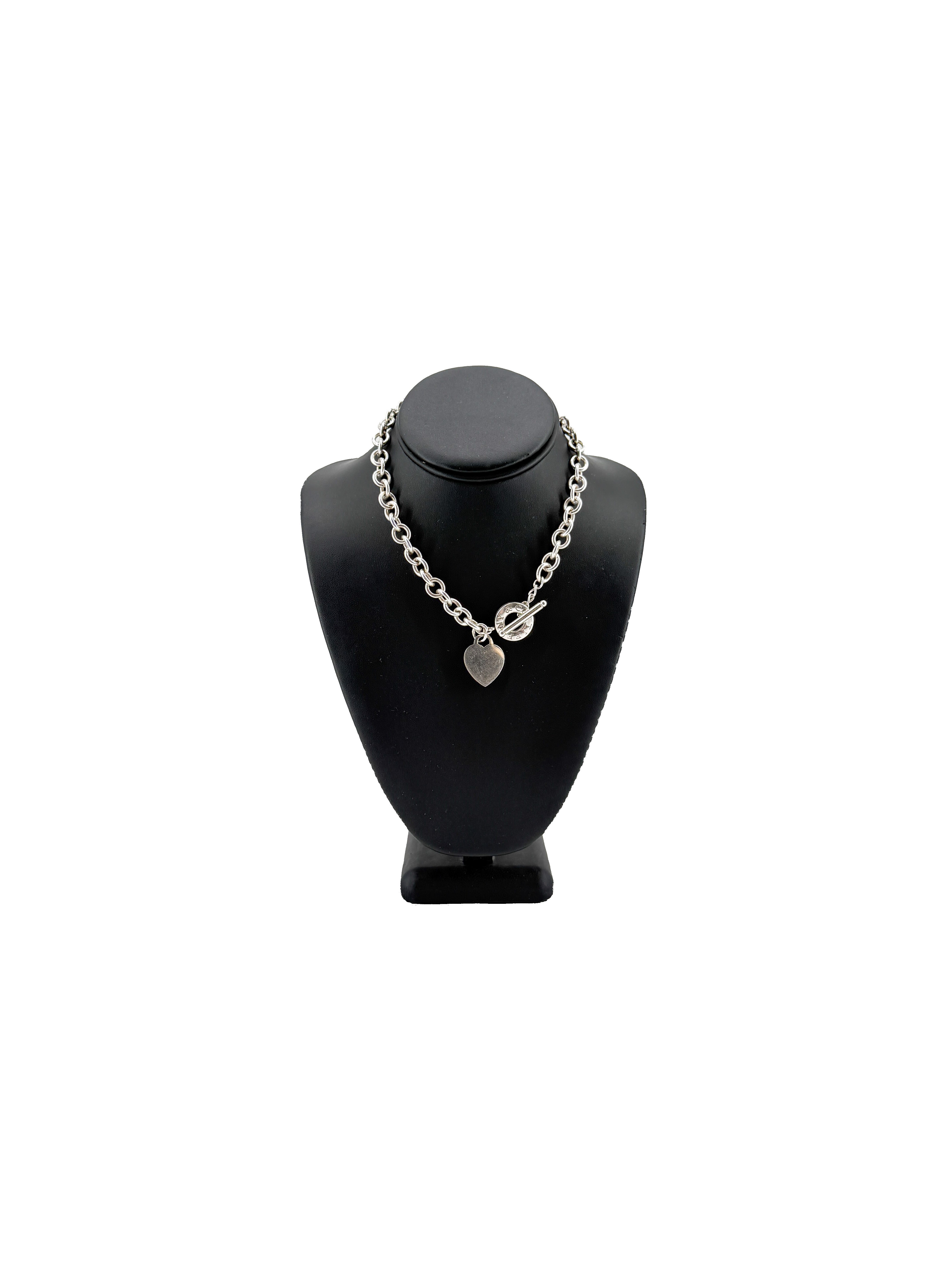 Tiffany & Co sterling silver heart toggle necklace
