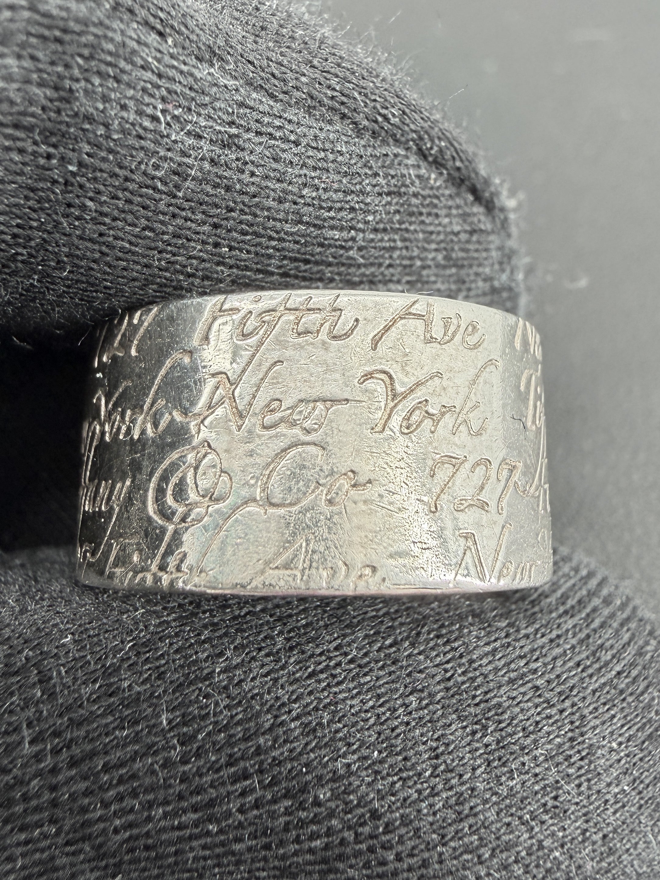 Tiffany & Co sterling silver notes ring