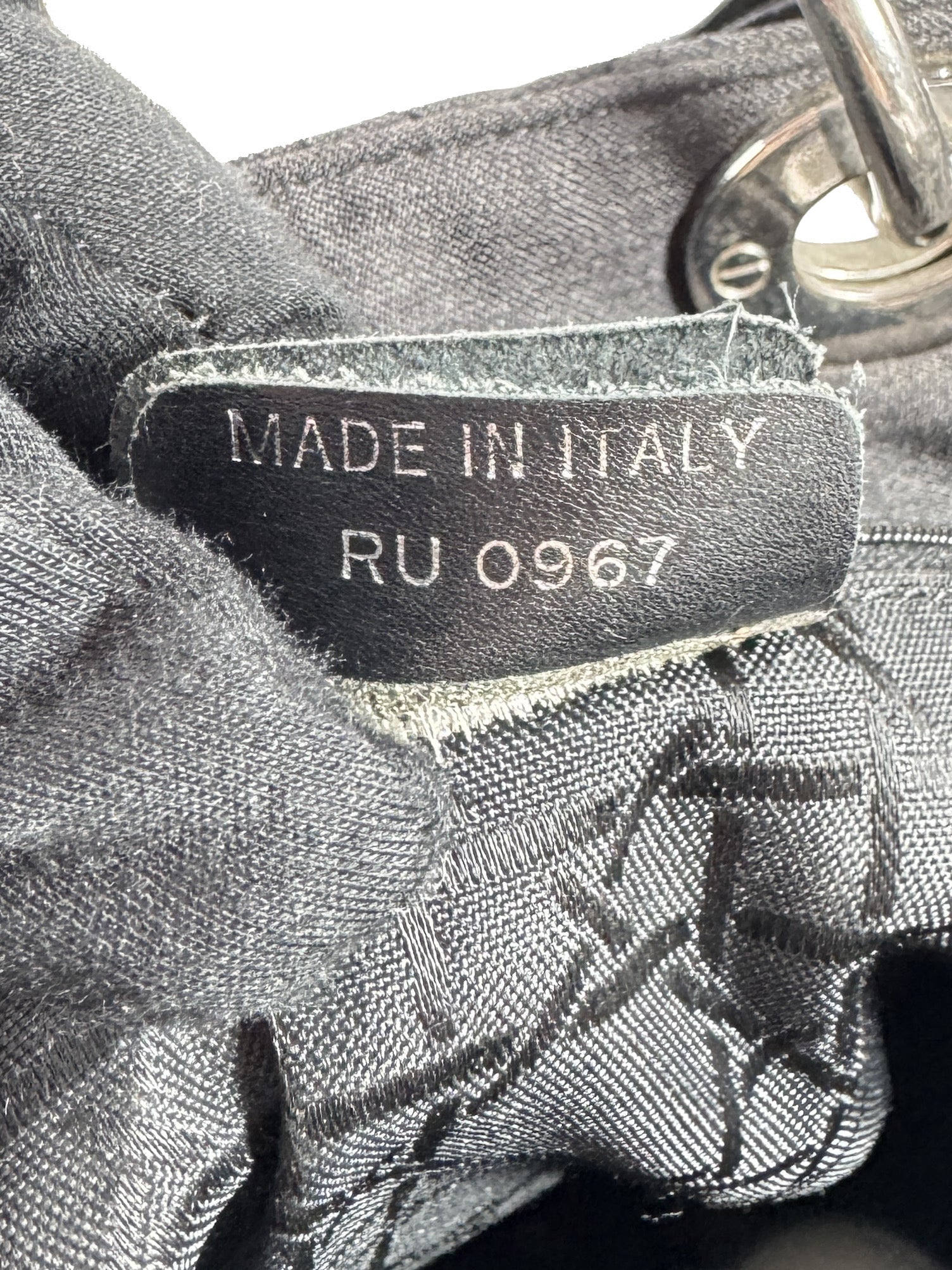 Christian Dior black denim Lady Dior vintage RU 0967