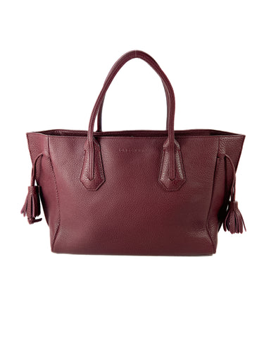 Longchamp burgundy leather Penelope tote