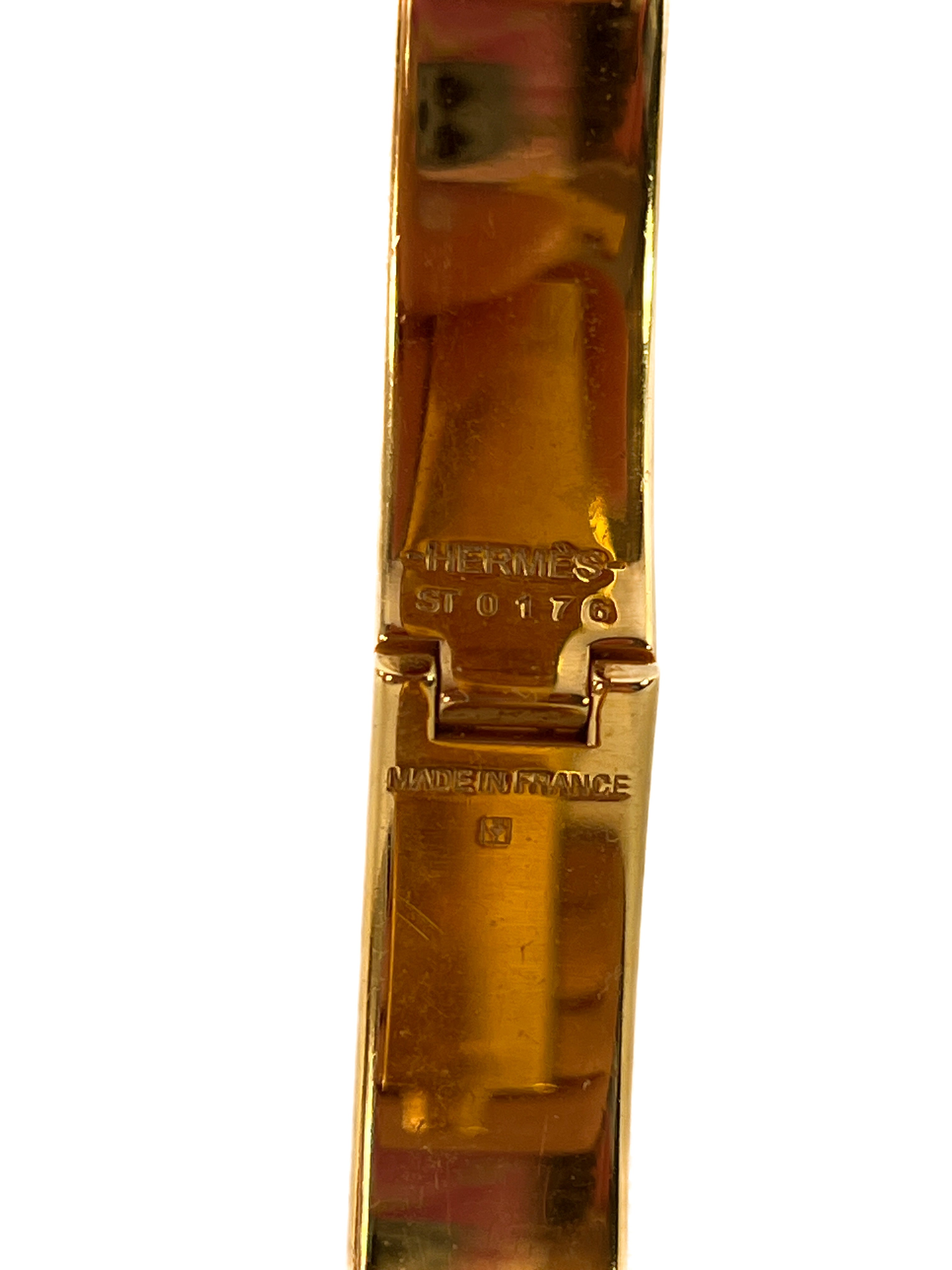 Hermes black and gold Clic H bracelet GM