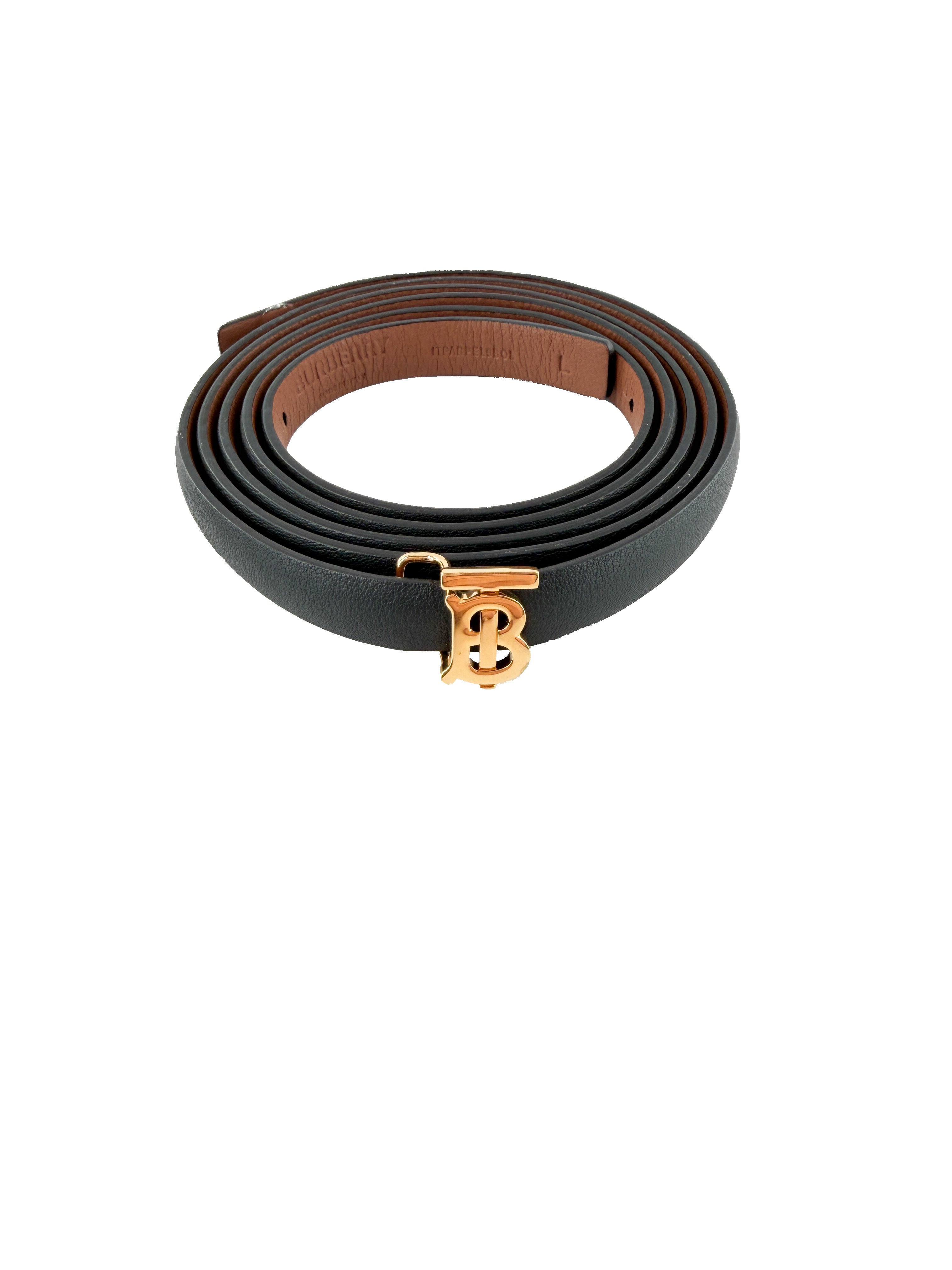 Burberry TB reversible black/brown leather belt size L NWT