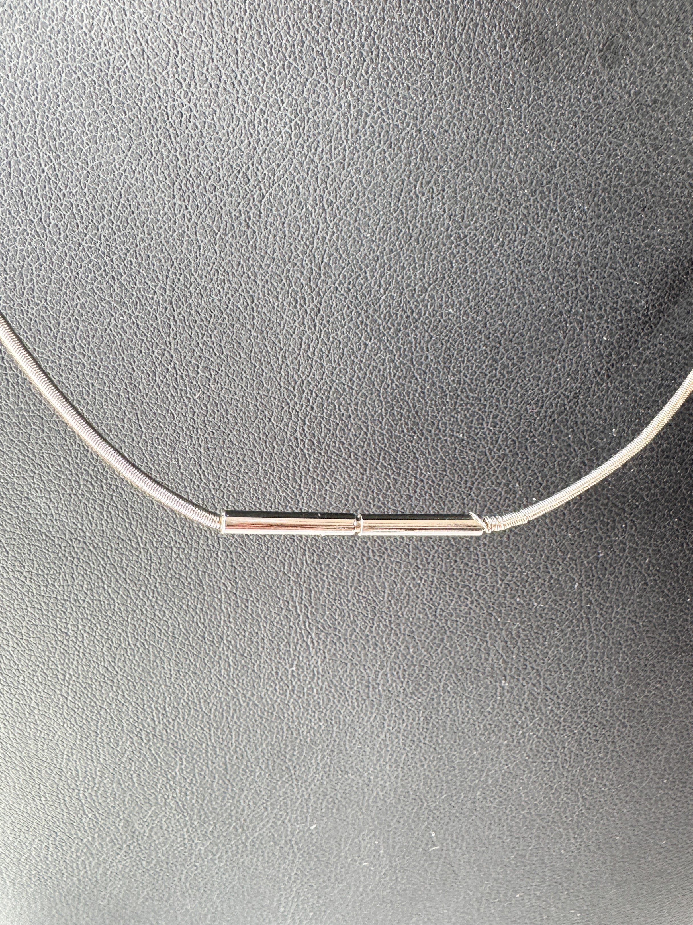 Hermès white silver enamel cage d' H necklace