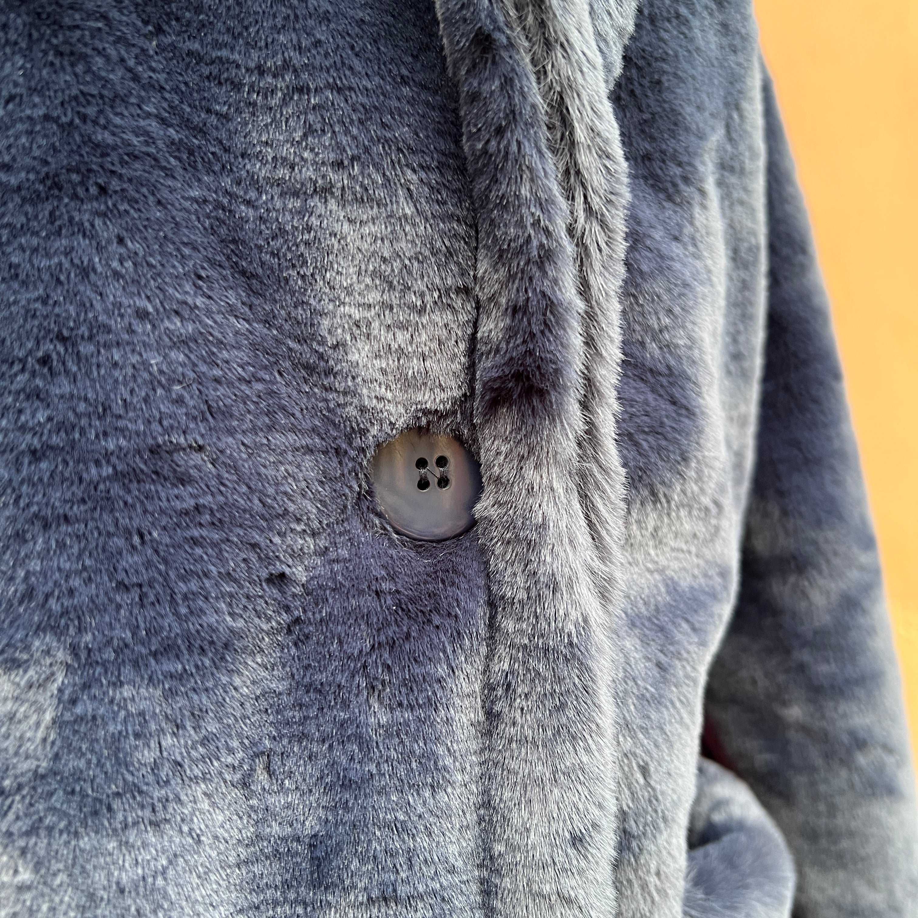 Berenice navy faux fur jacket size L NWT