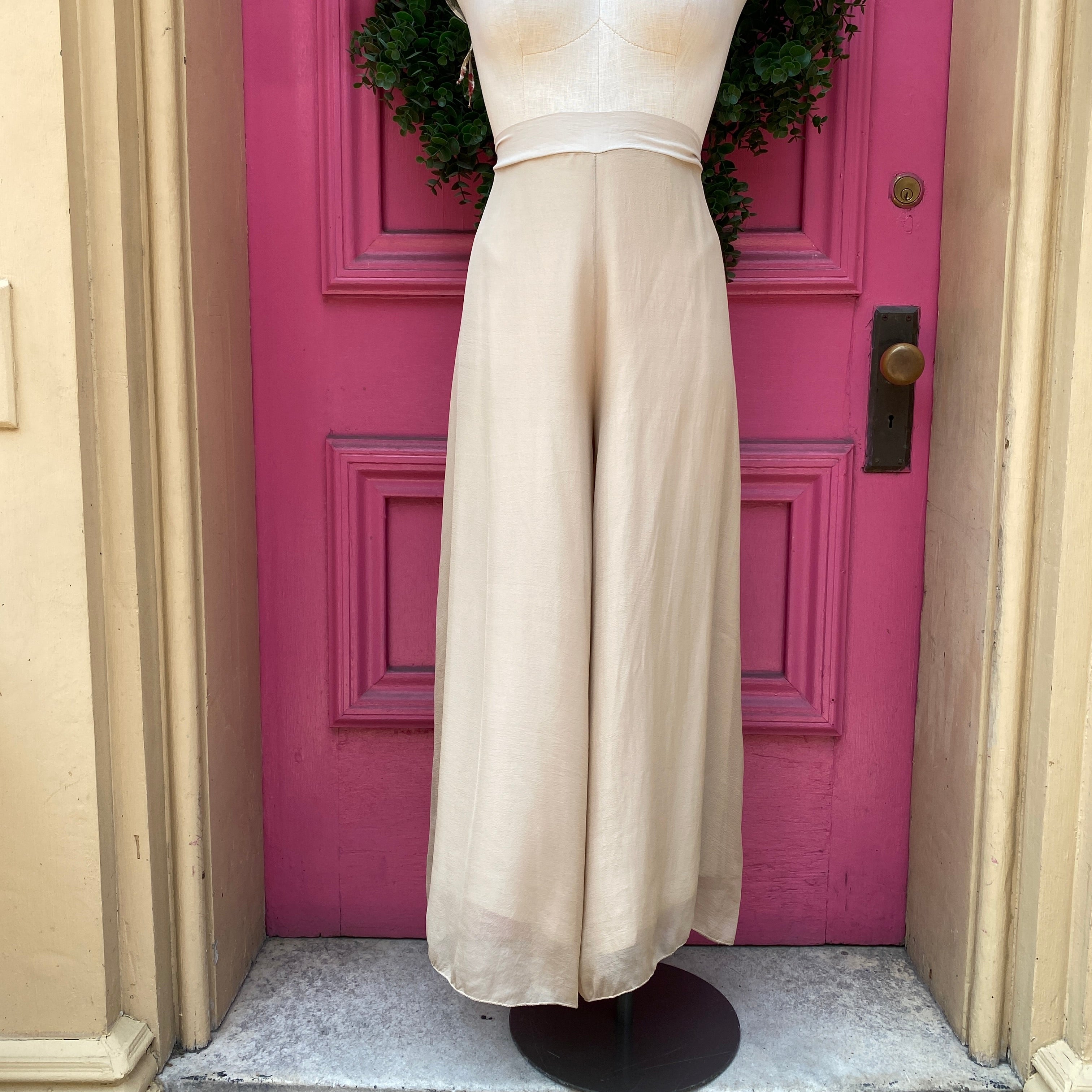 Baci cream wide leg pants size L