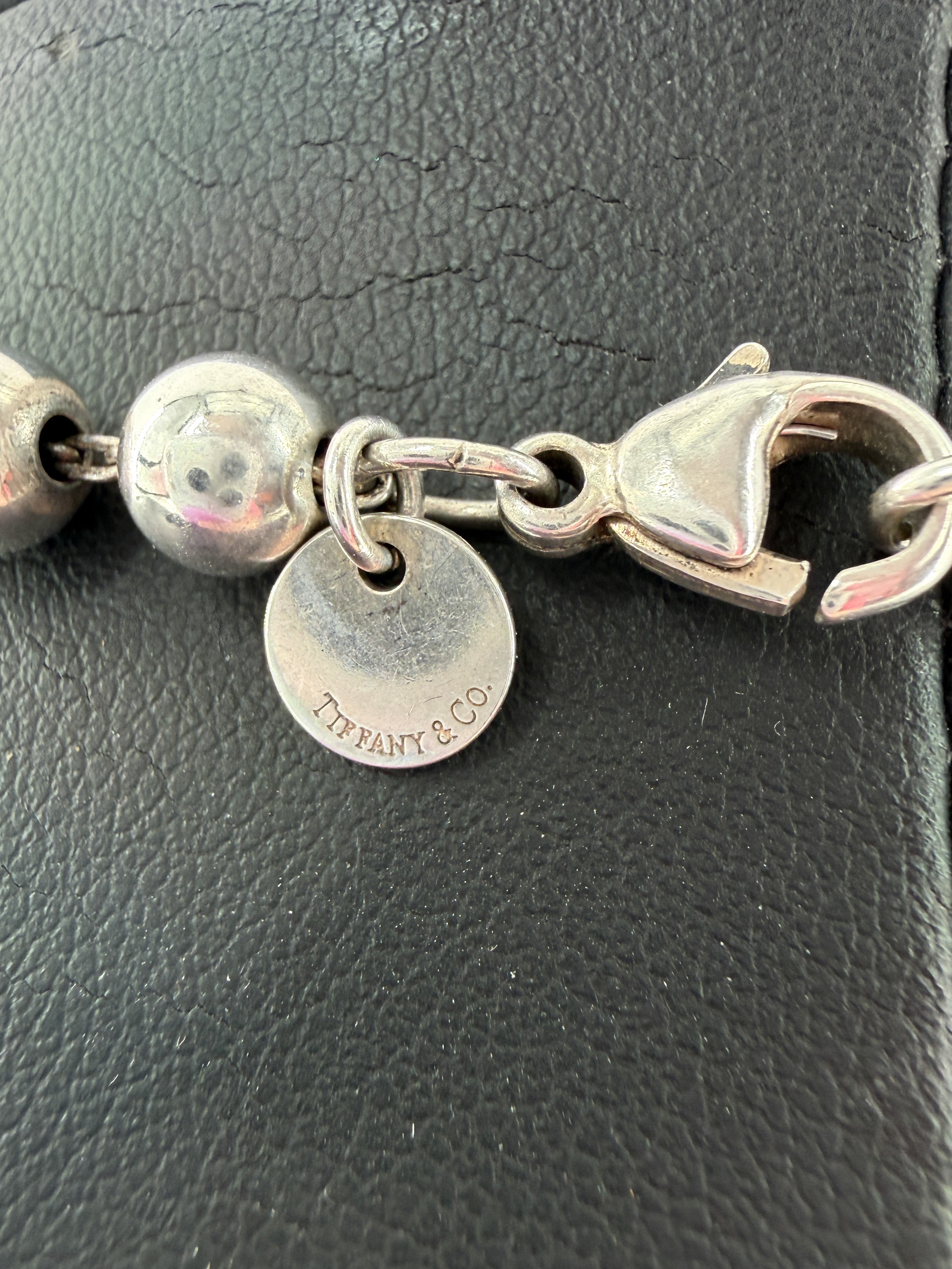 Tiffany & Co sterling silver graduated Hardwear ball necklace