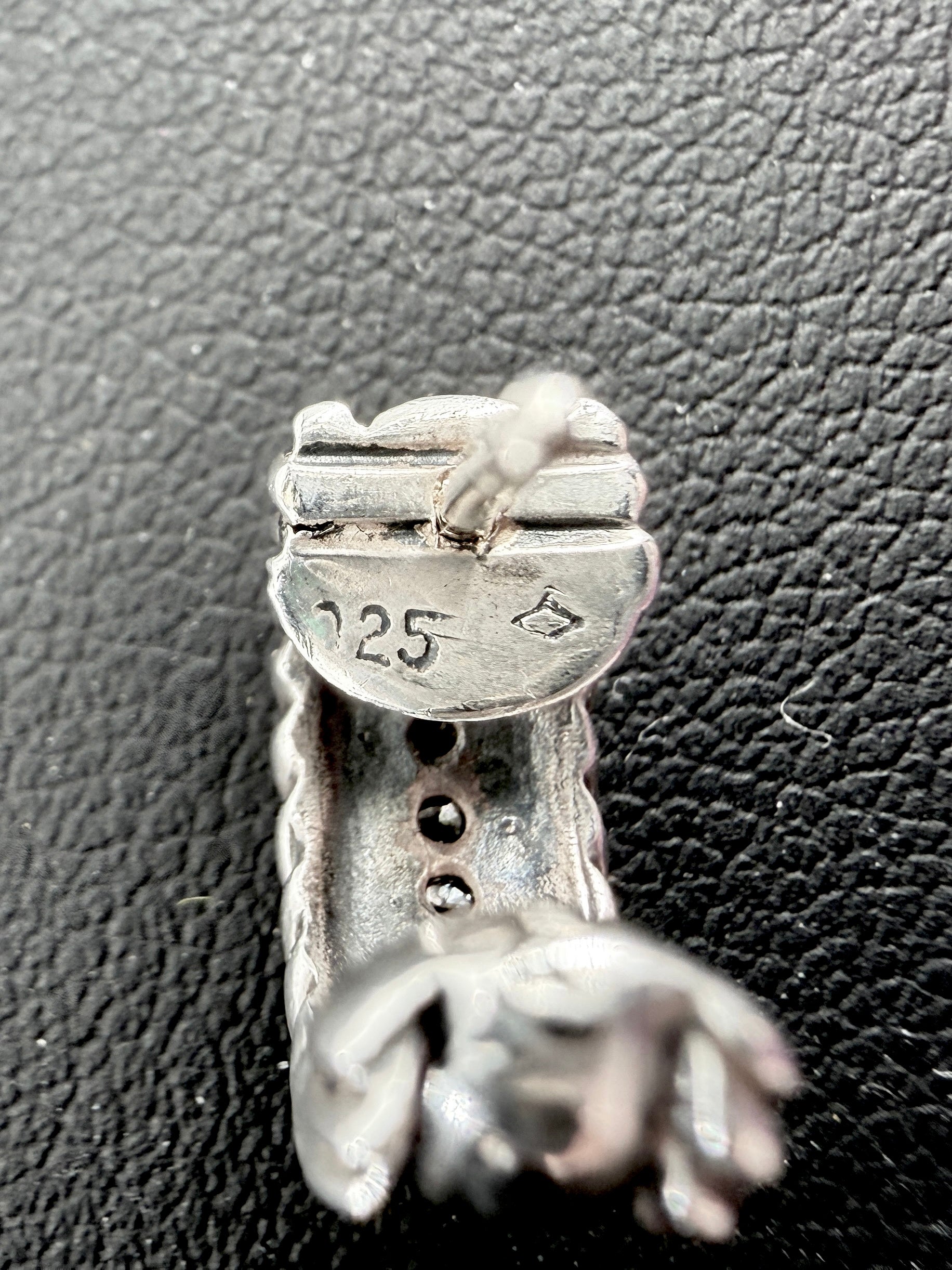 David Yurman sterling silver diamond small huggie hoops