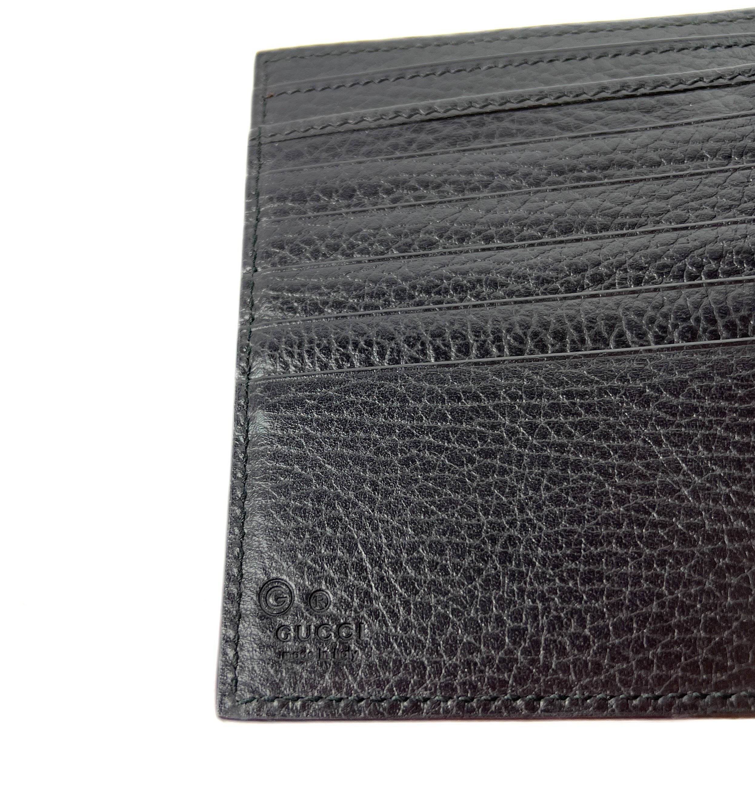 Gucci black leather interlocking G compact wallet 5981672184