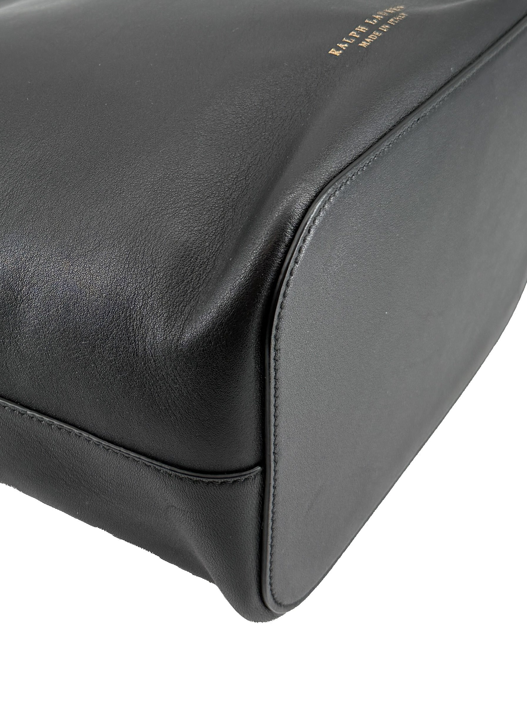 Ralph Lauren black bucket bag with Ricky closure