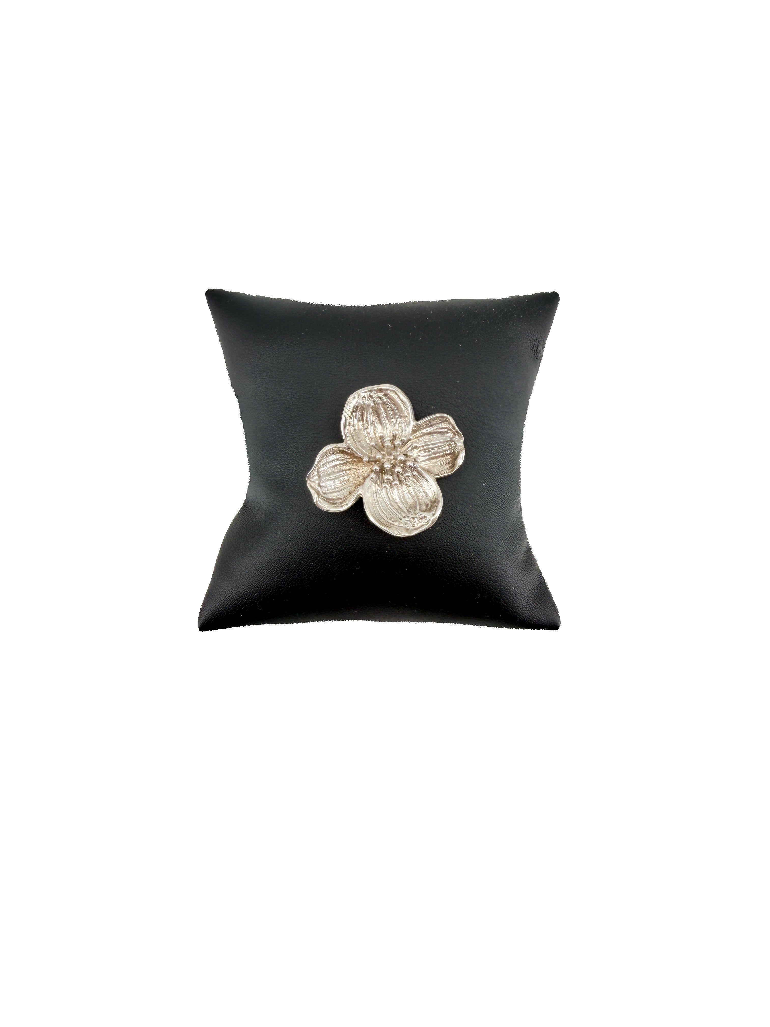 Tiffany & Co sterling silver dogwood brooch