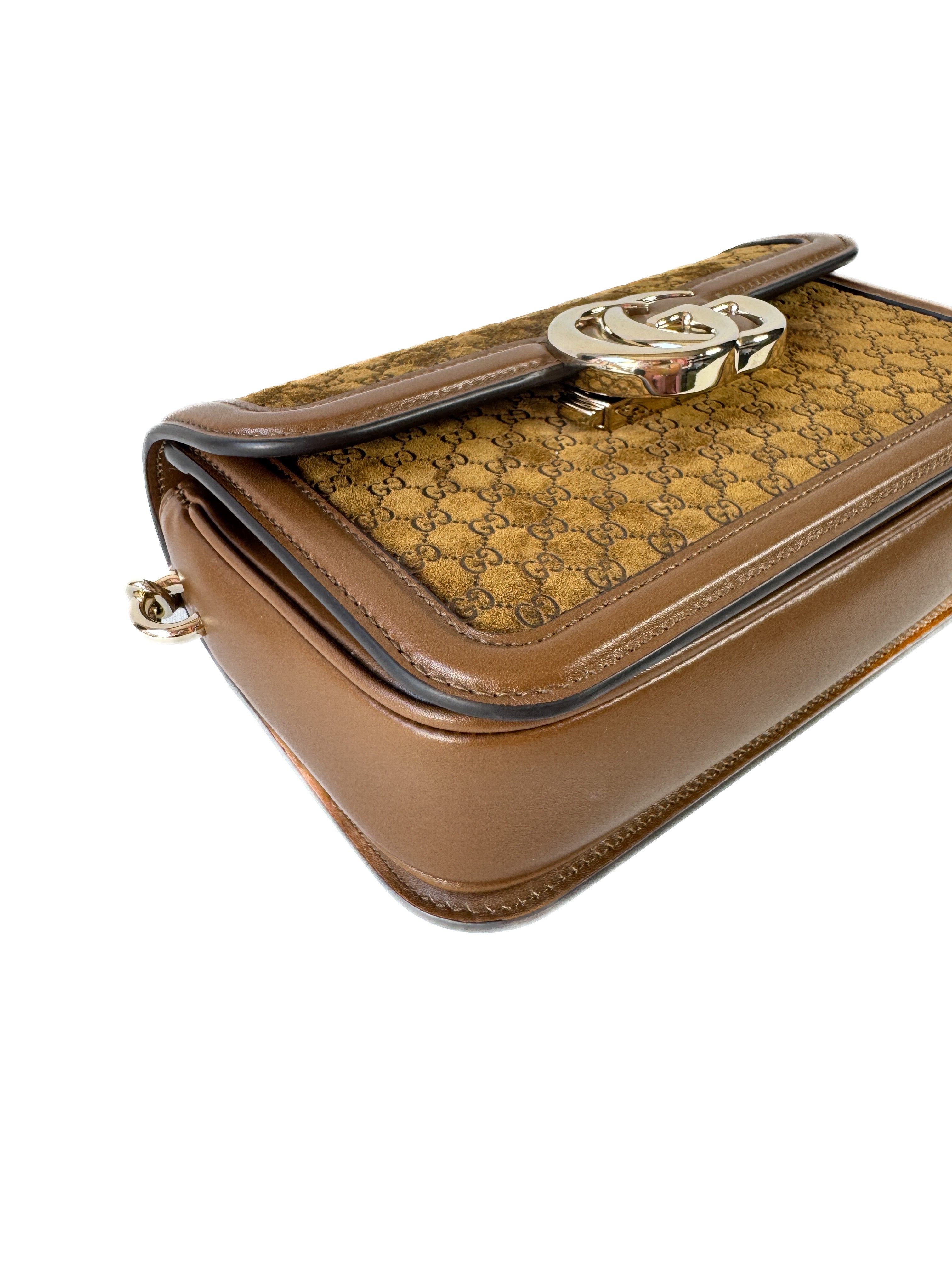 Gucci brown suede GG small Go bag 650815