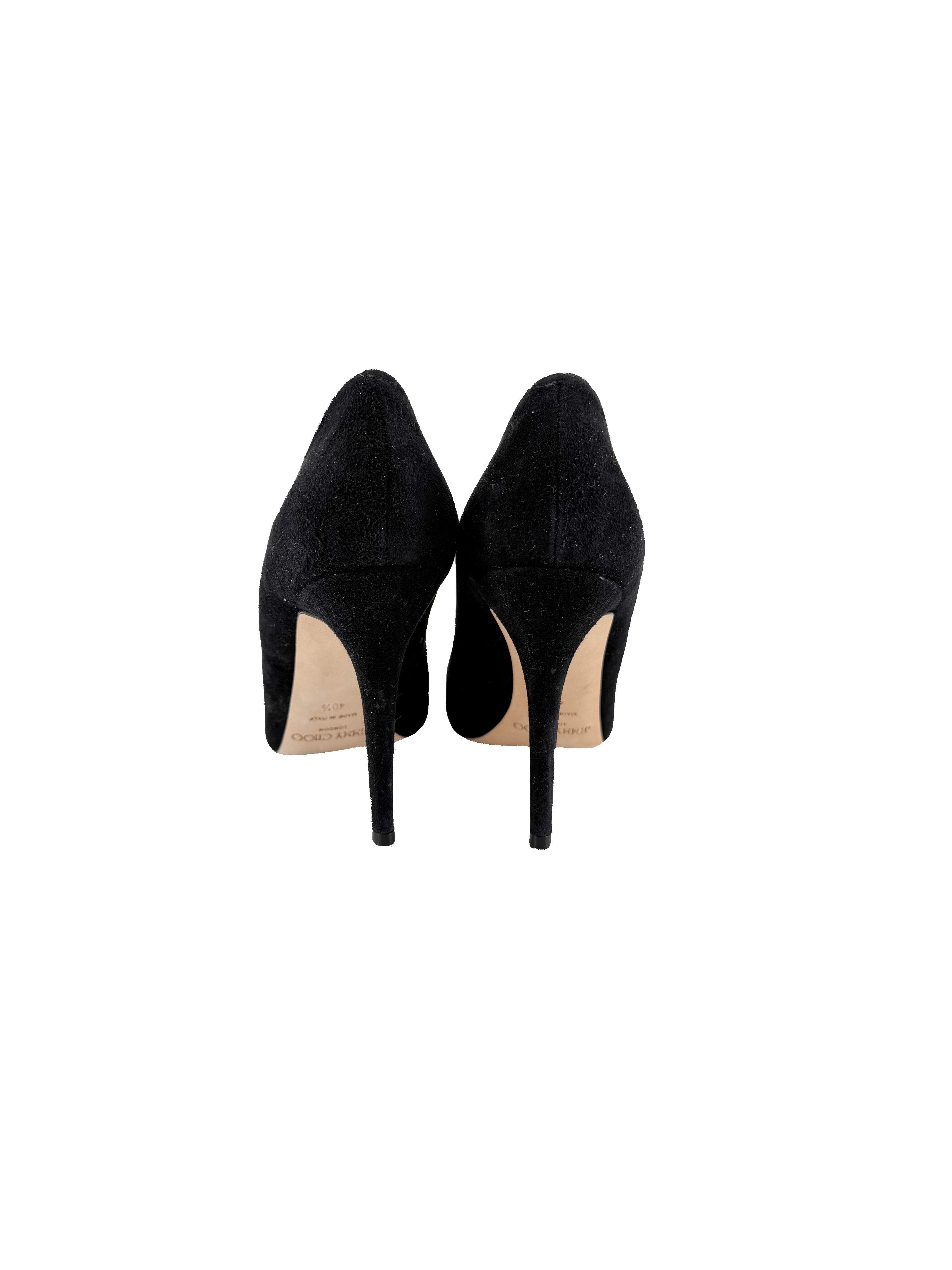 Jimmy Choo black suede pumps size 40.5 BOX