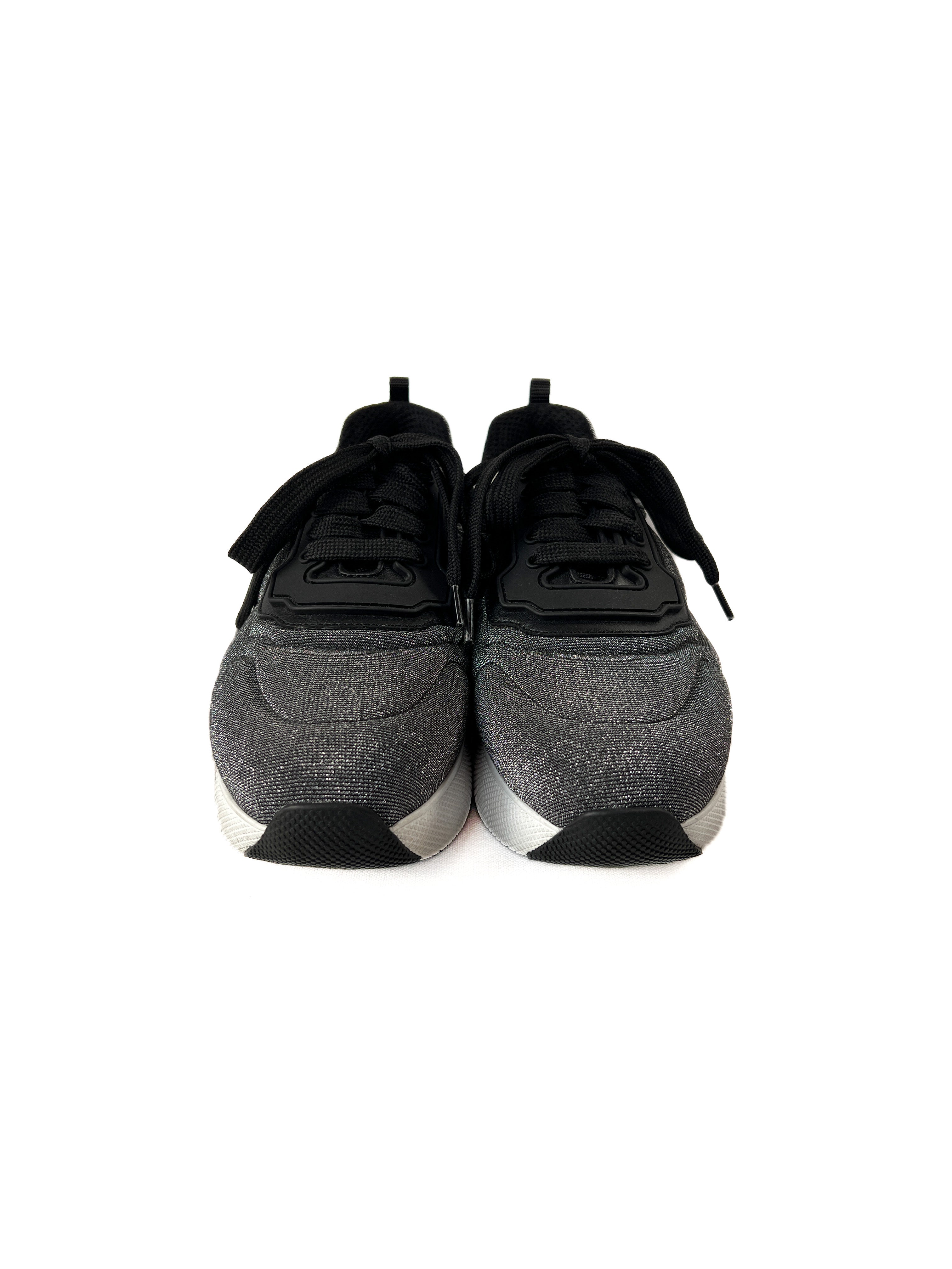 Prada silver and black sneakers size 38