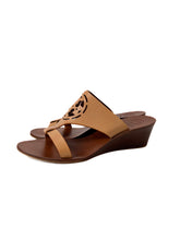 Tory Burch tan leather wedge sandals size 7