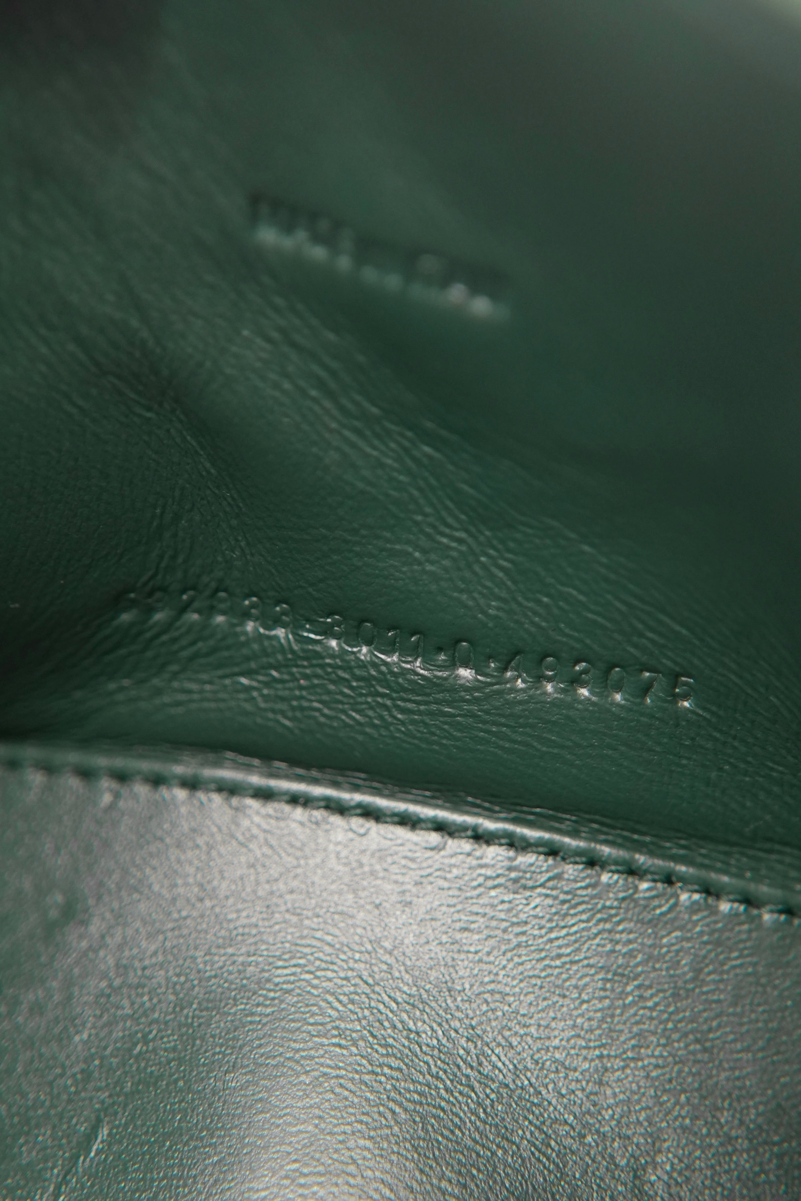 Balenciaga green croc embossed hourglass XS 493075
