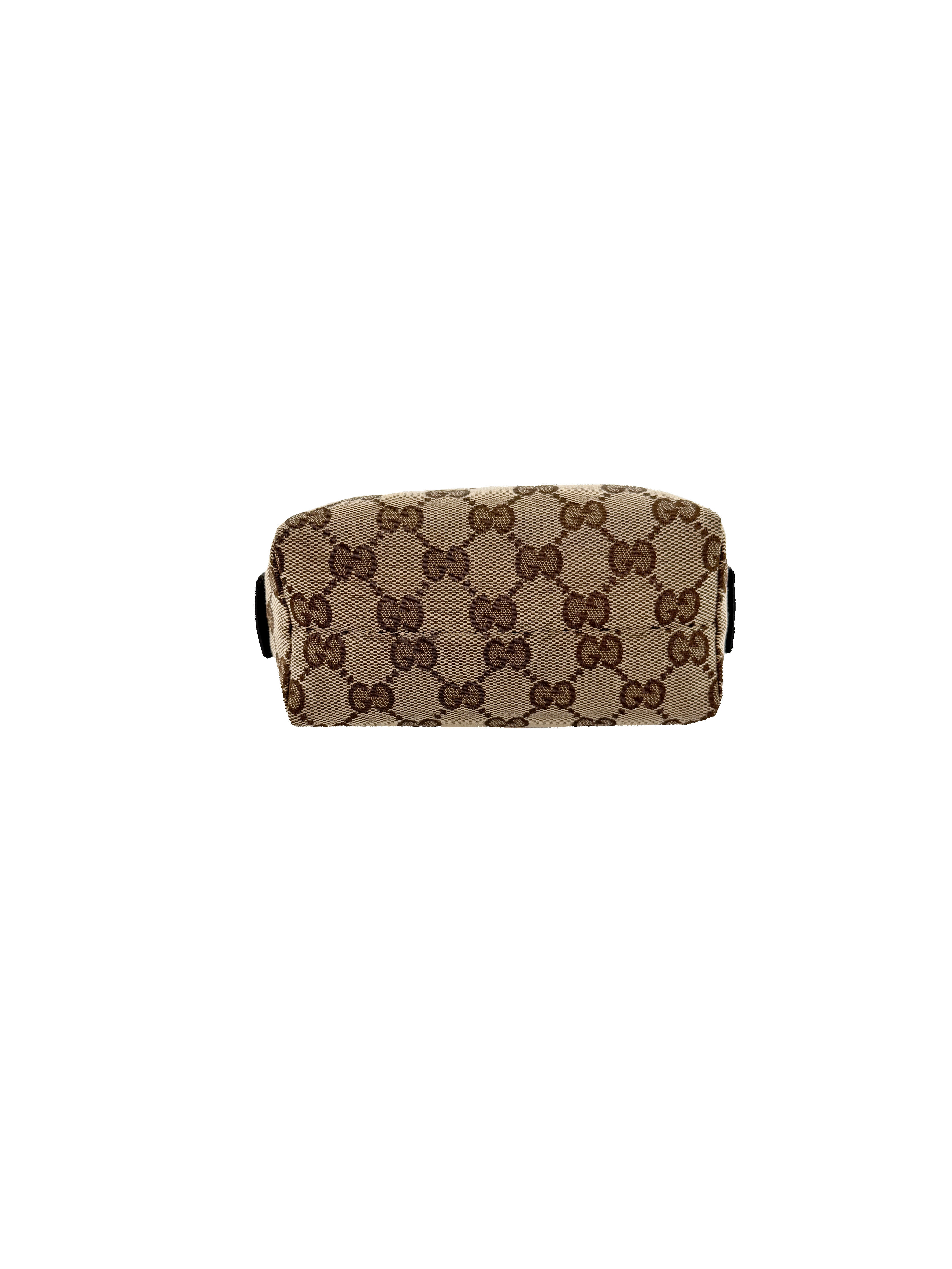Gucci brown canvas GG zip pouch 29596 205027