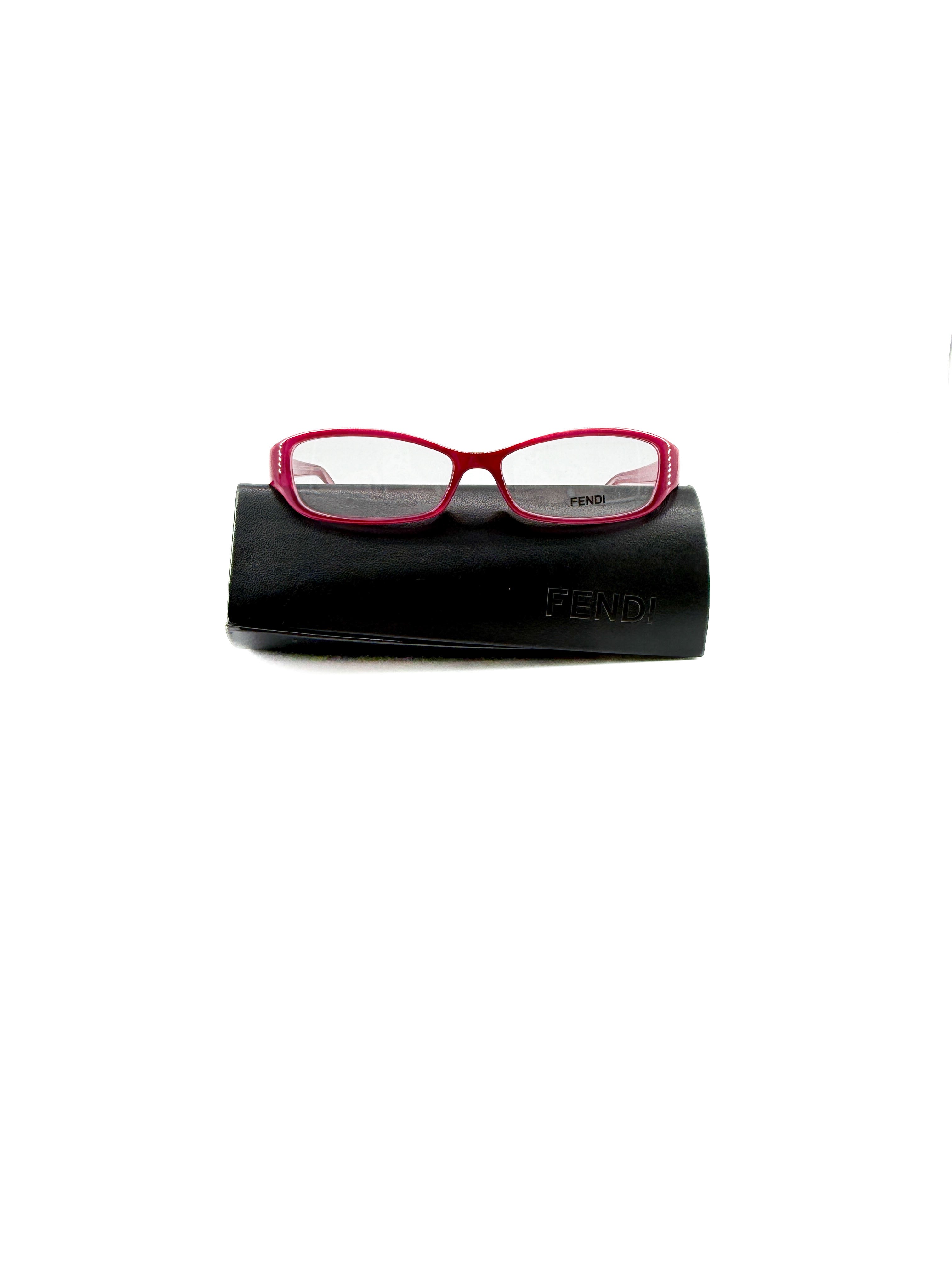 Fendi magenta Zucca eyeglasses frames CASE