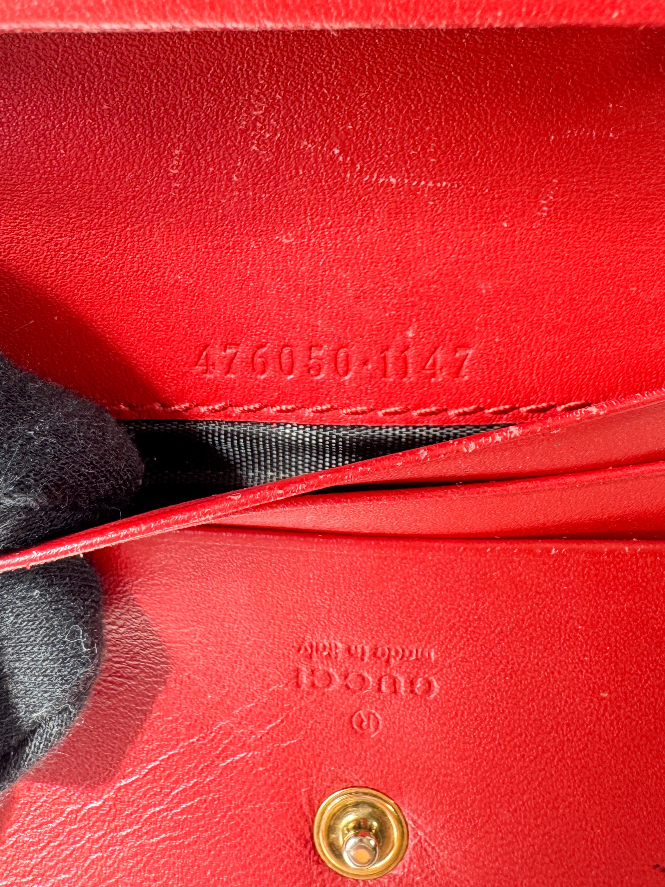 Gucci GG Supreme signature cherry cardholder wallet 476050-1147