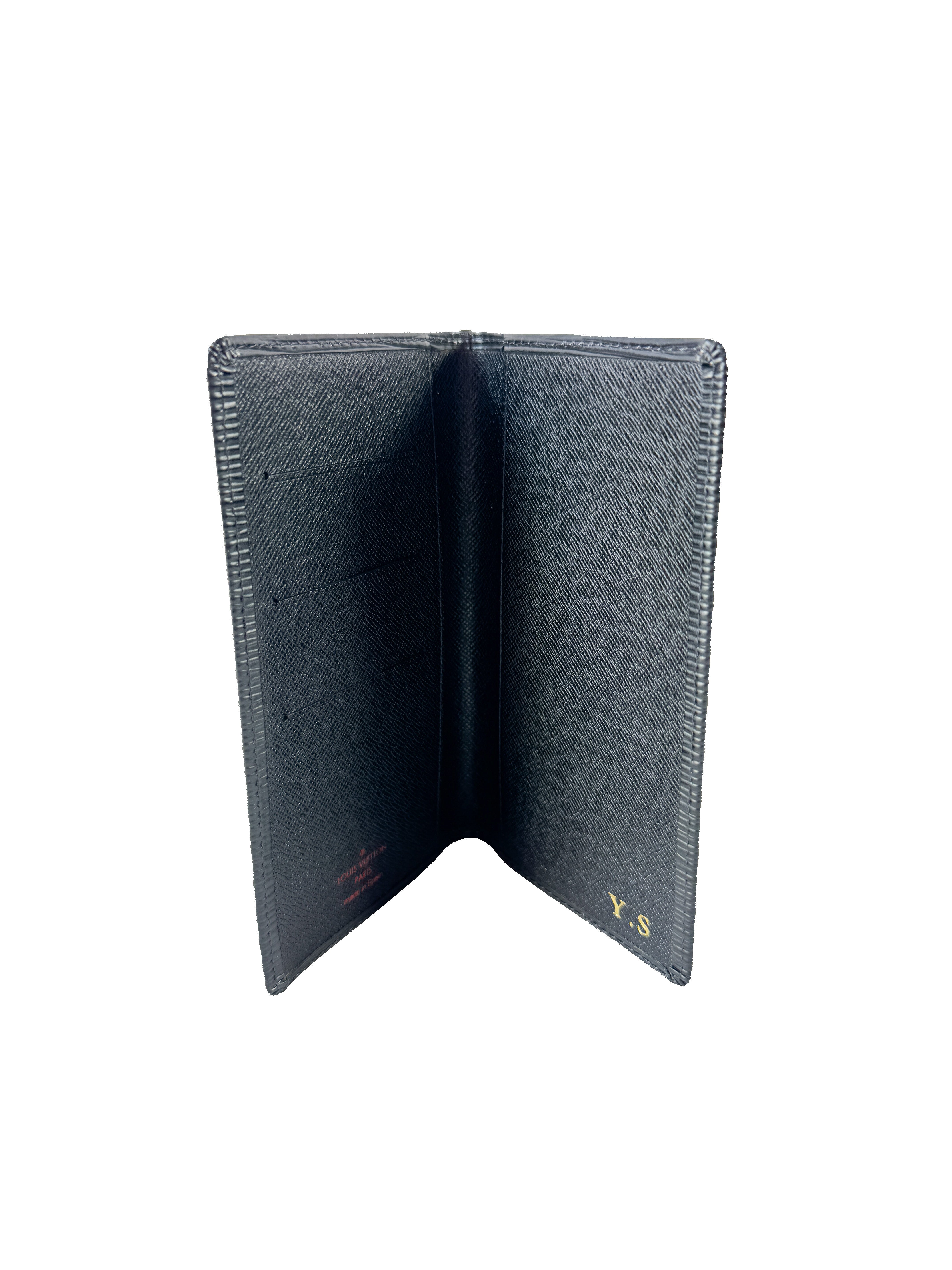 Louis Vuitton black epi Brazza slim wallet CA0034