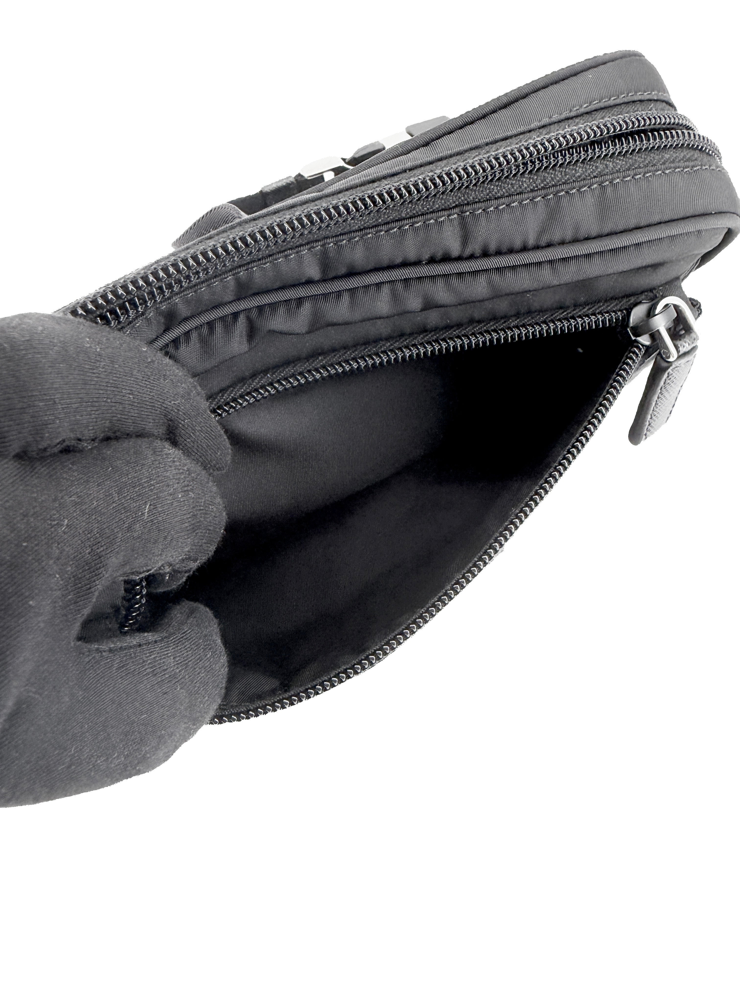 Prada black Re-nylon belt bag 158 C